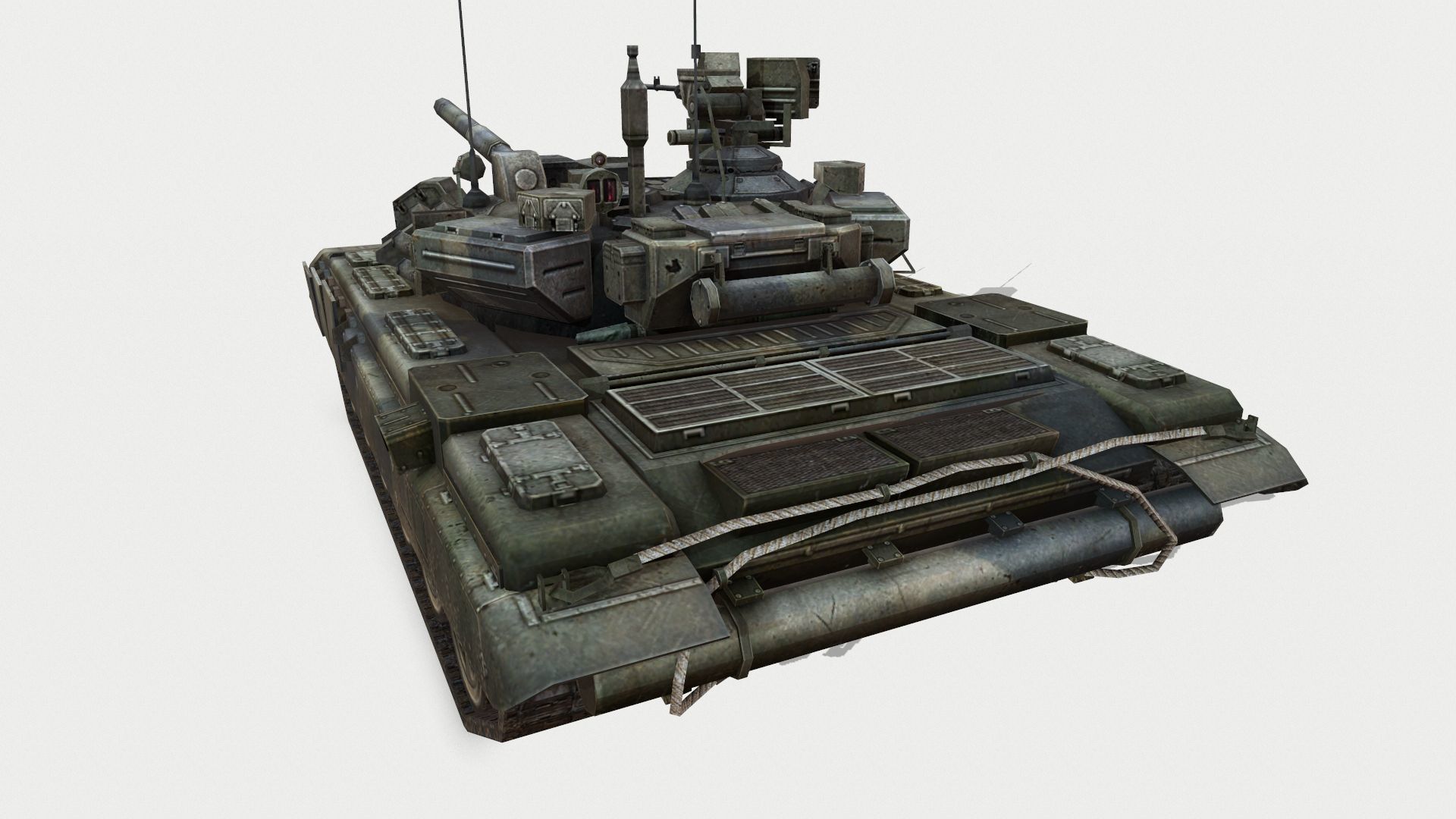 Tank T-90 Low-poly 3D model_6
