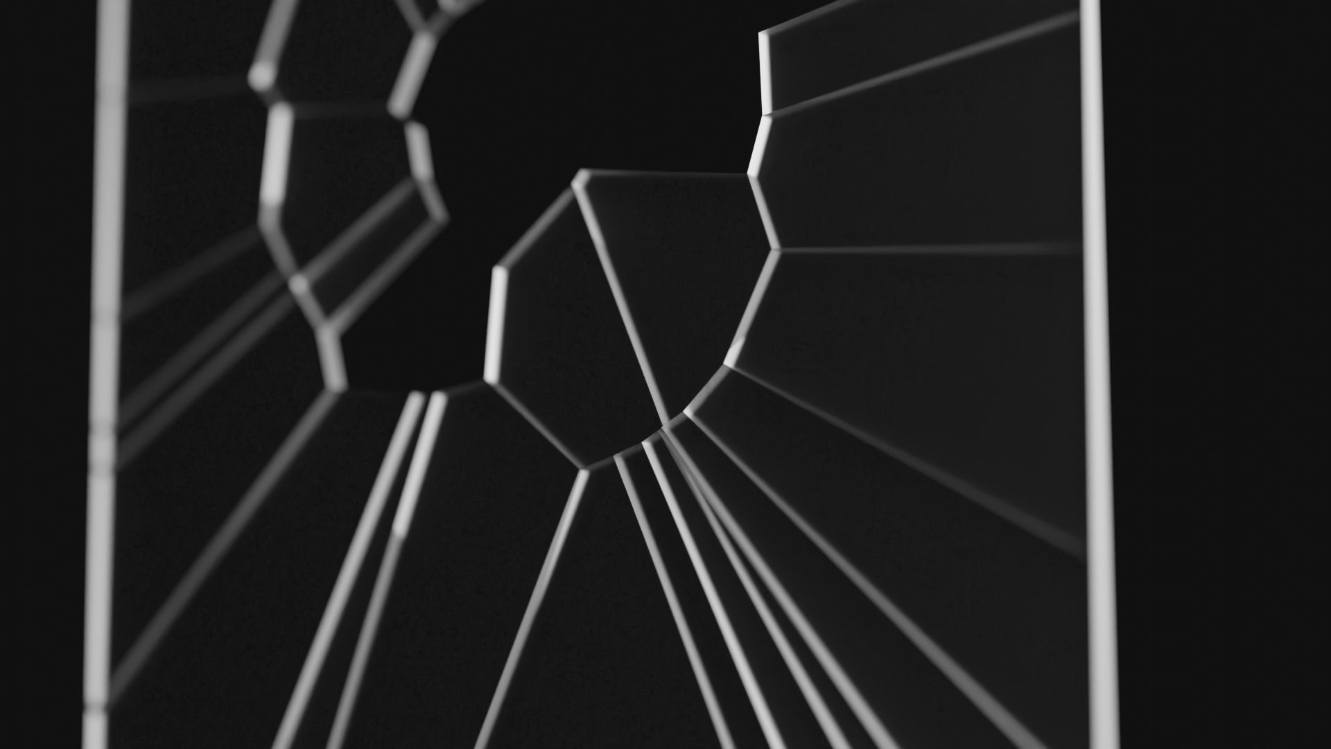 Broken Window Glass Set Low-poly 3D model_6