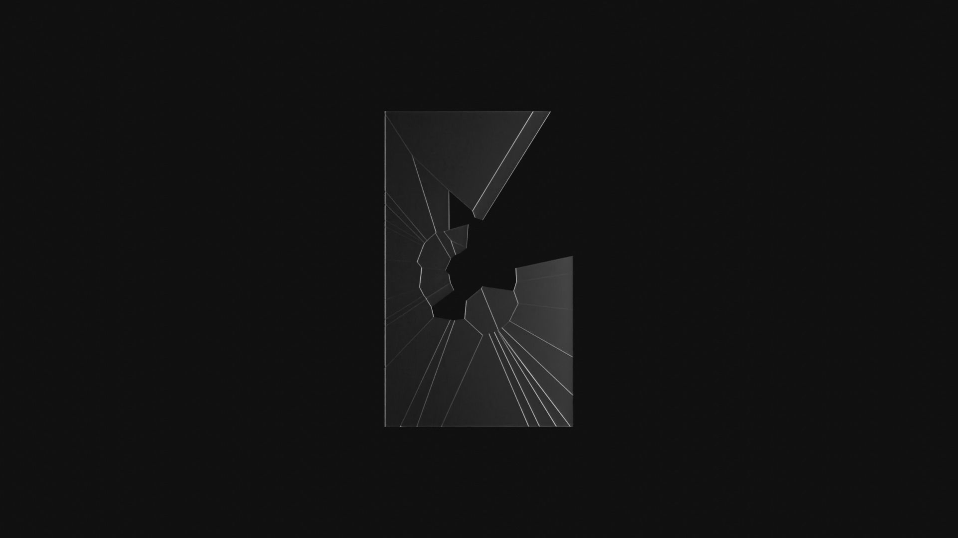 Broken Window Glass Set Low-poly 3D model_3