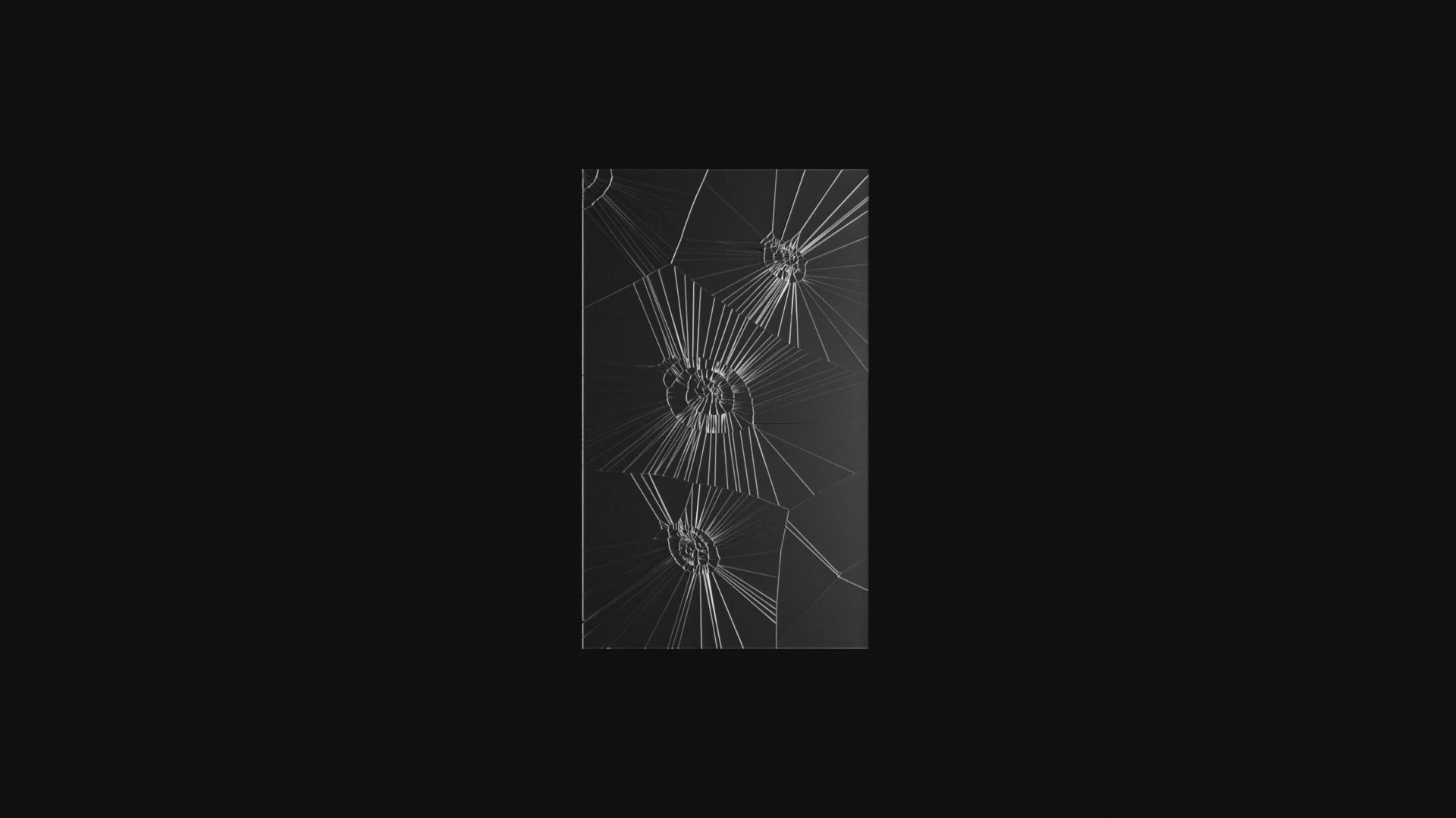 Broken Window Glass Set Low-poly 3D model_1