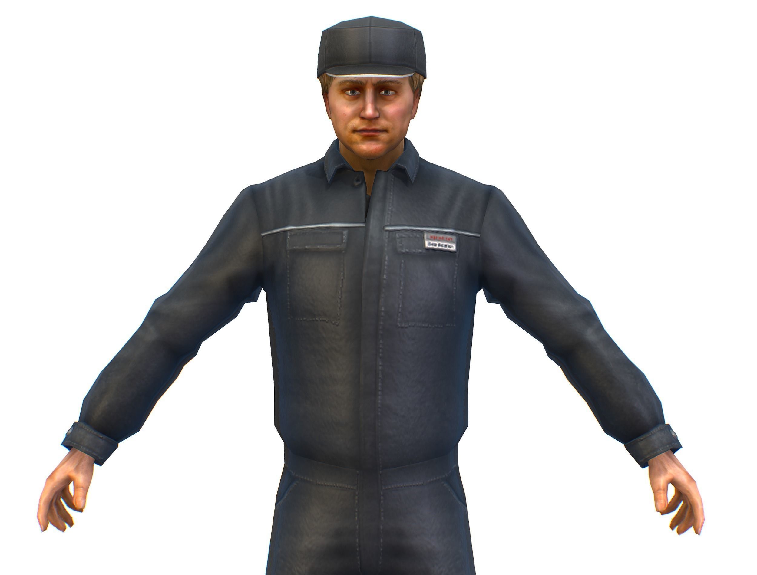 Man - Male Lab Technician Uniform Low-poly 3D model_13