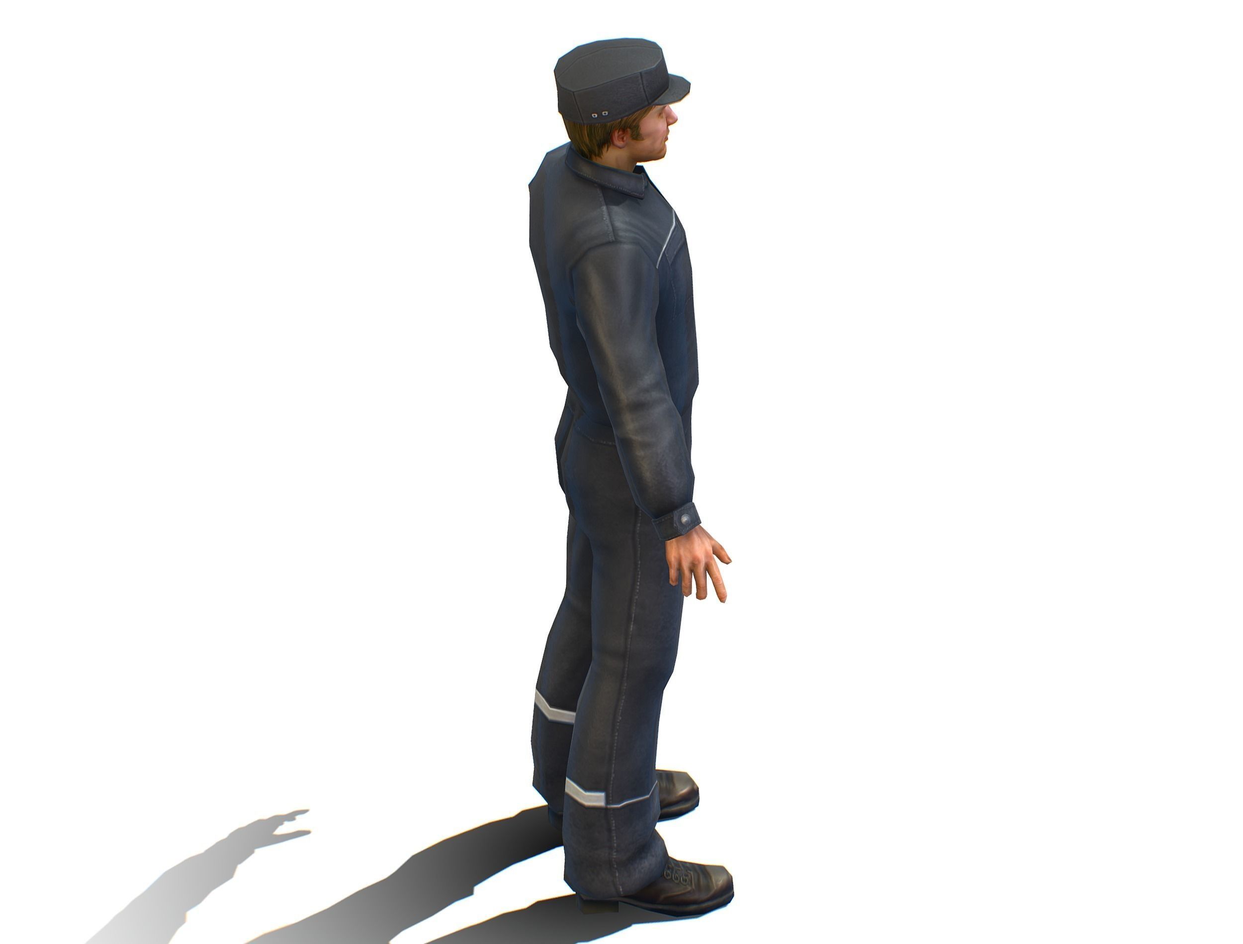 Man - Male Lab Technician Uniform Low-poly 3D model_6