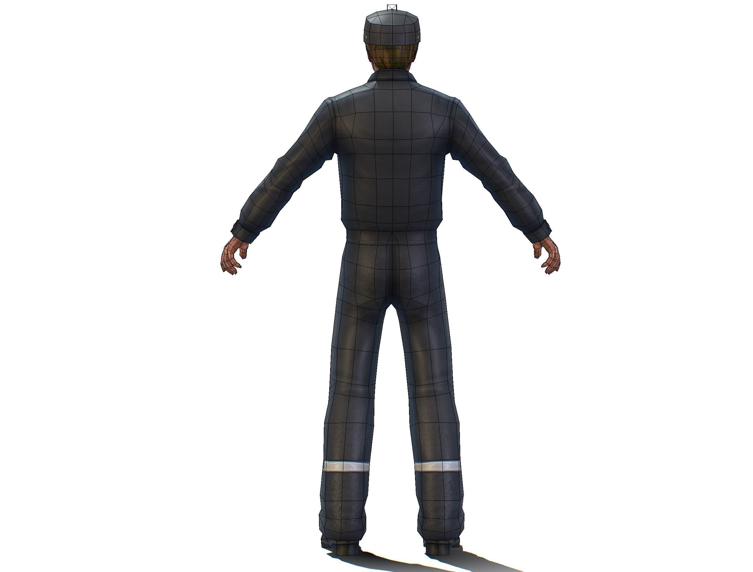 Man - Male Lab Technician Uniform Low-poly 3D model_14