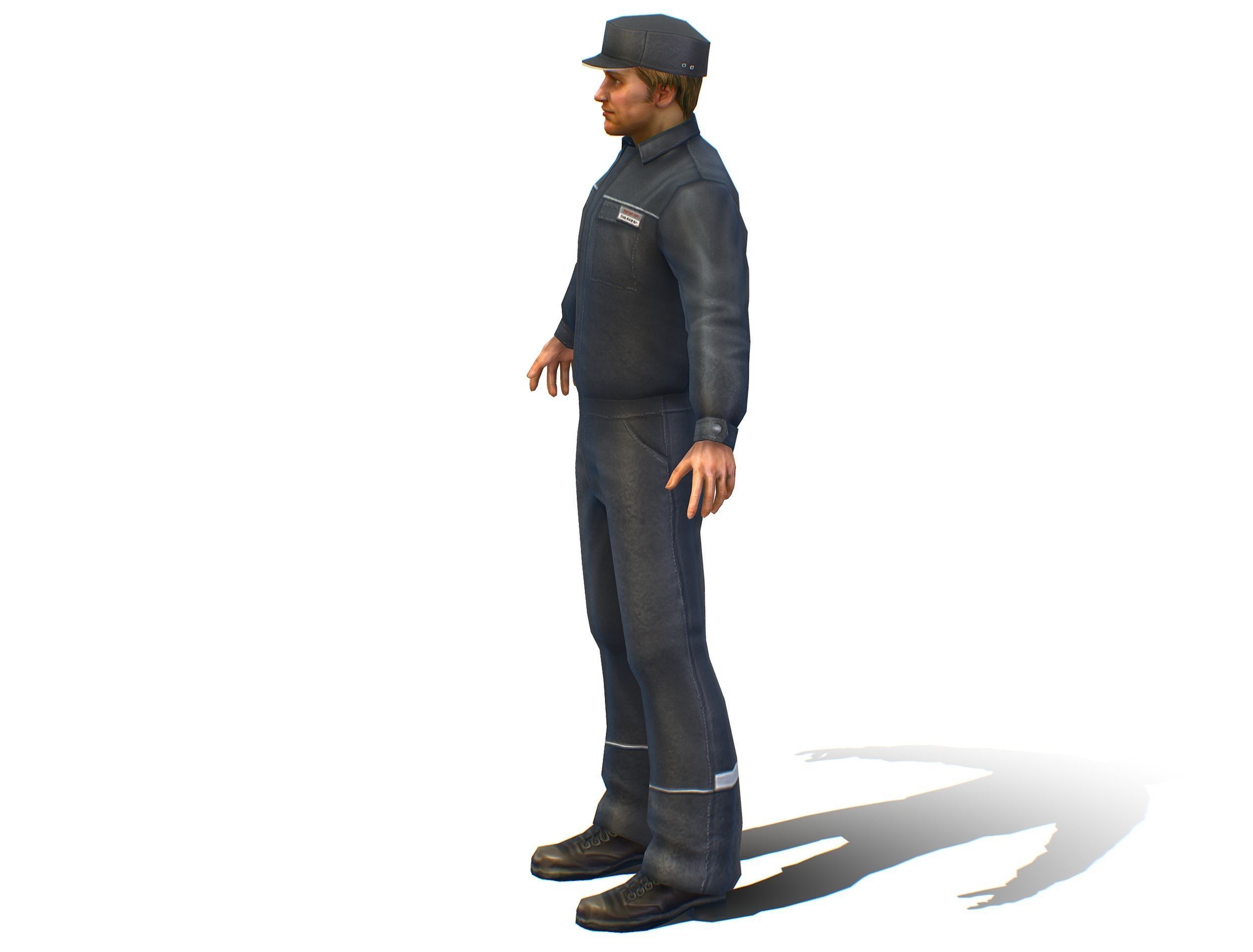 Man - Male Lab Technician Uniform Low-poly 3D model_9