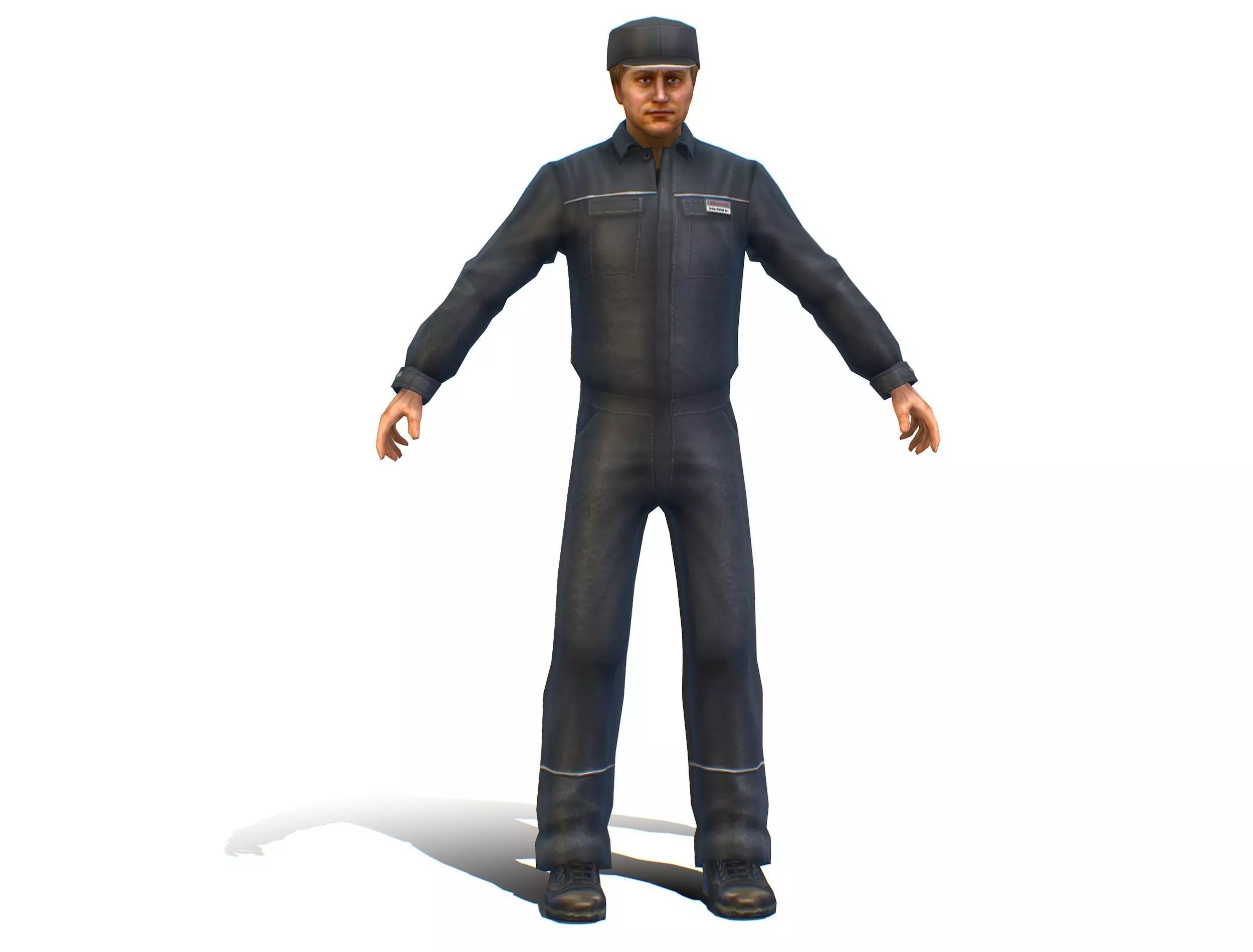 Man - Male Lab Technician Uniform Low-poly 3D model_0