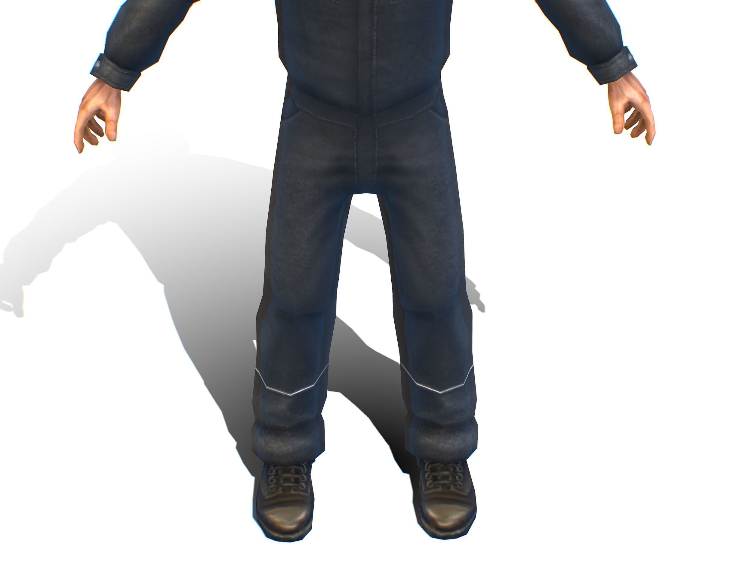 Man - Male Lab Technician Uniform Low-poly 3D model_10
