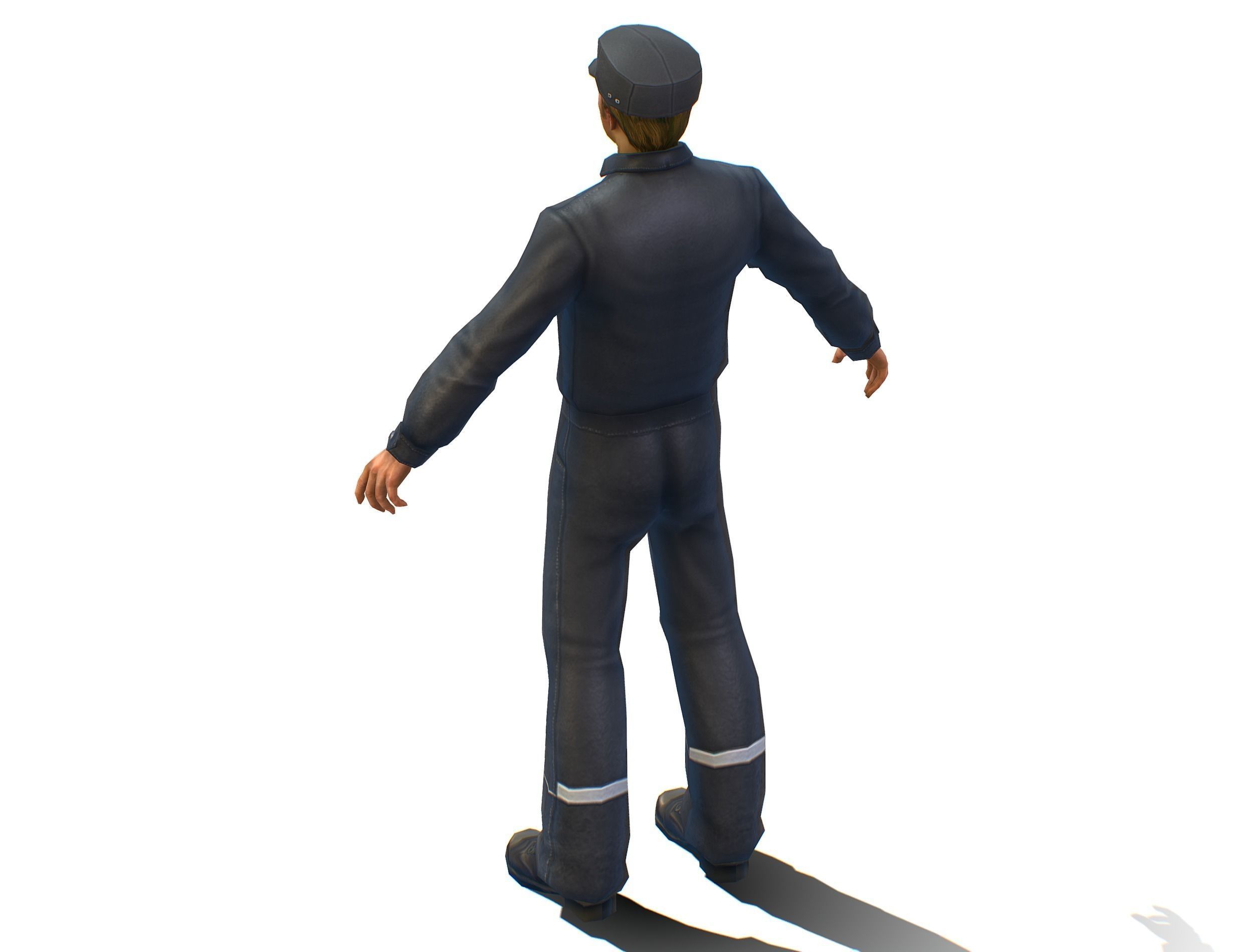 Man - Male Lab Technician Uniform Low-poly 3D model_4