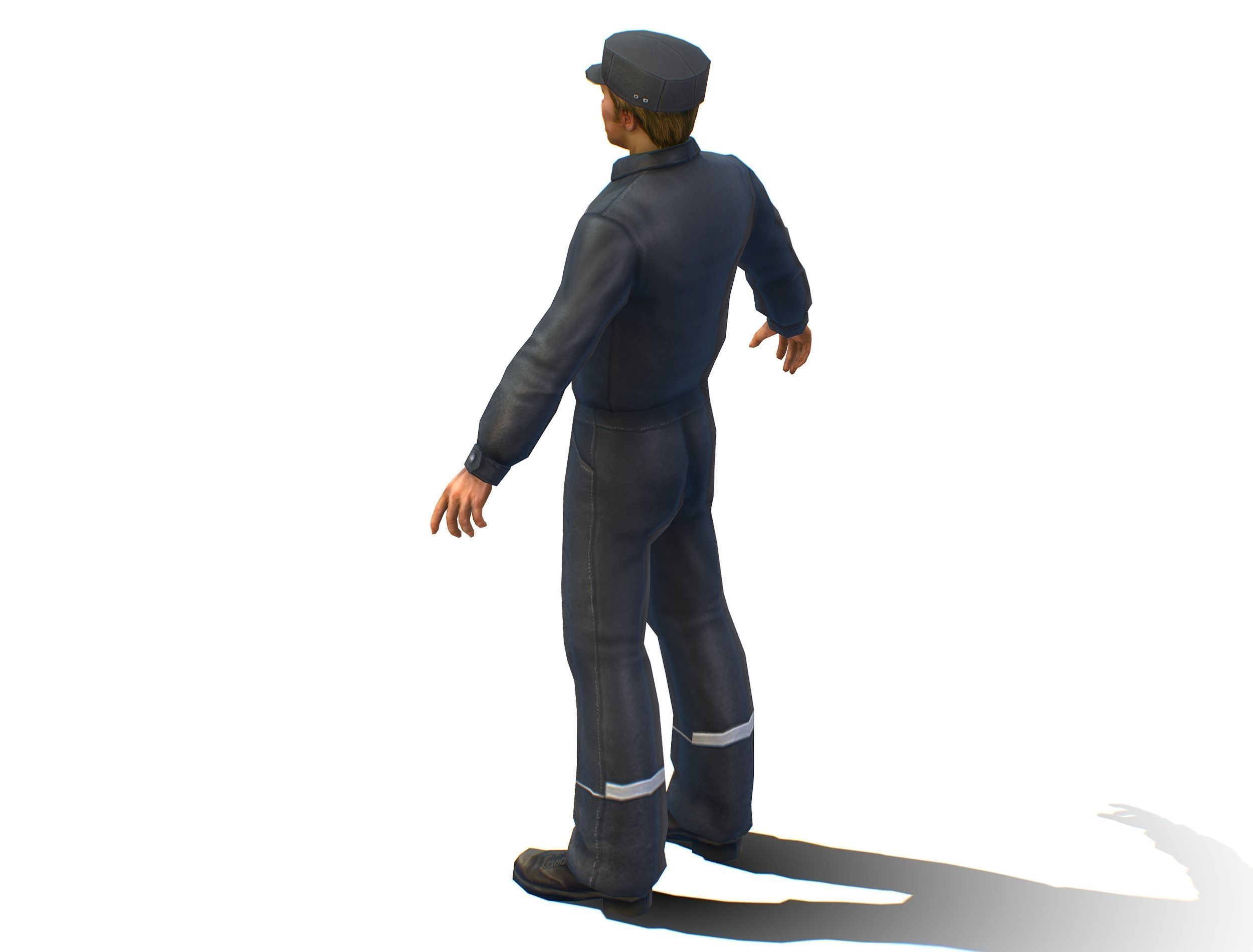 Man - Male Lab Technician Uniform Low-poly 3D model_3