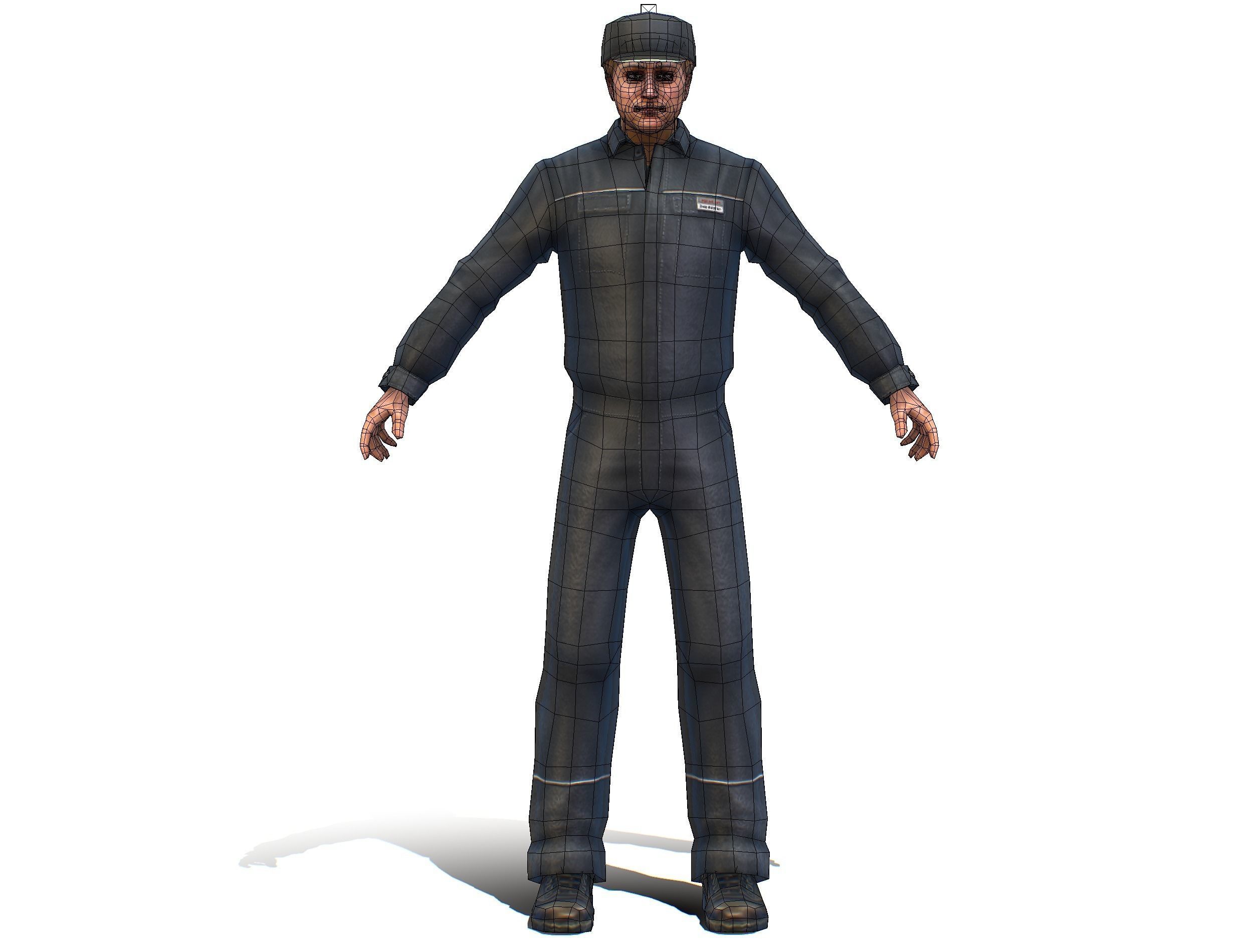 Man - Male Lab Technician Uniform Low-poly 3D model_11