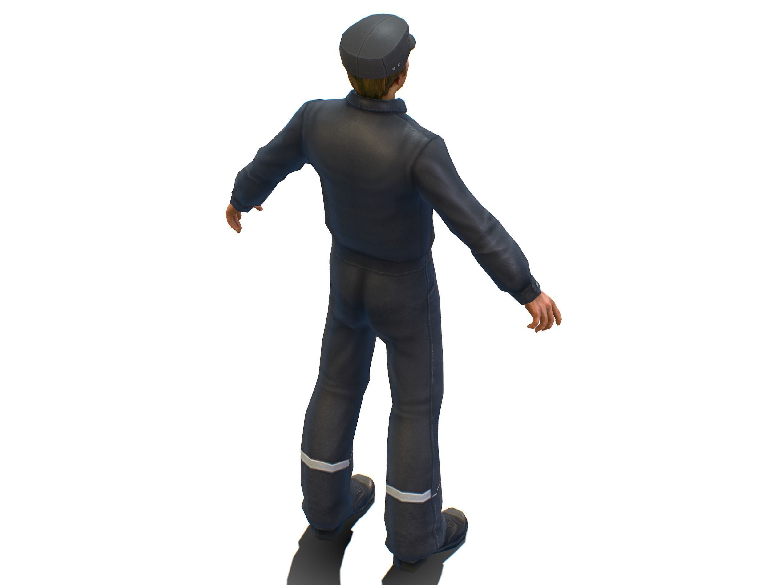 Man - Male Lab Technician Uniform Low-poly 3D model_5