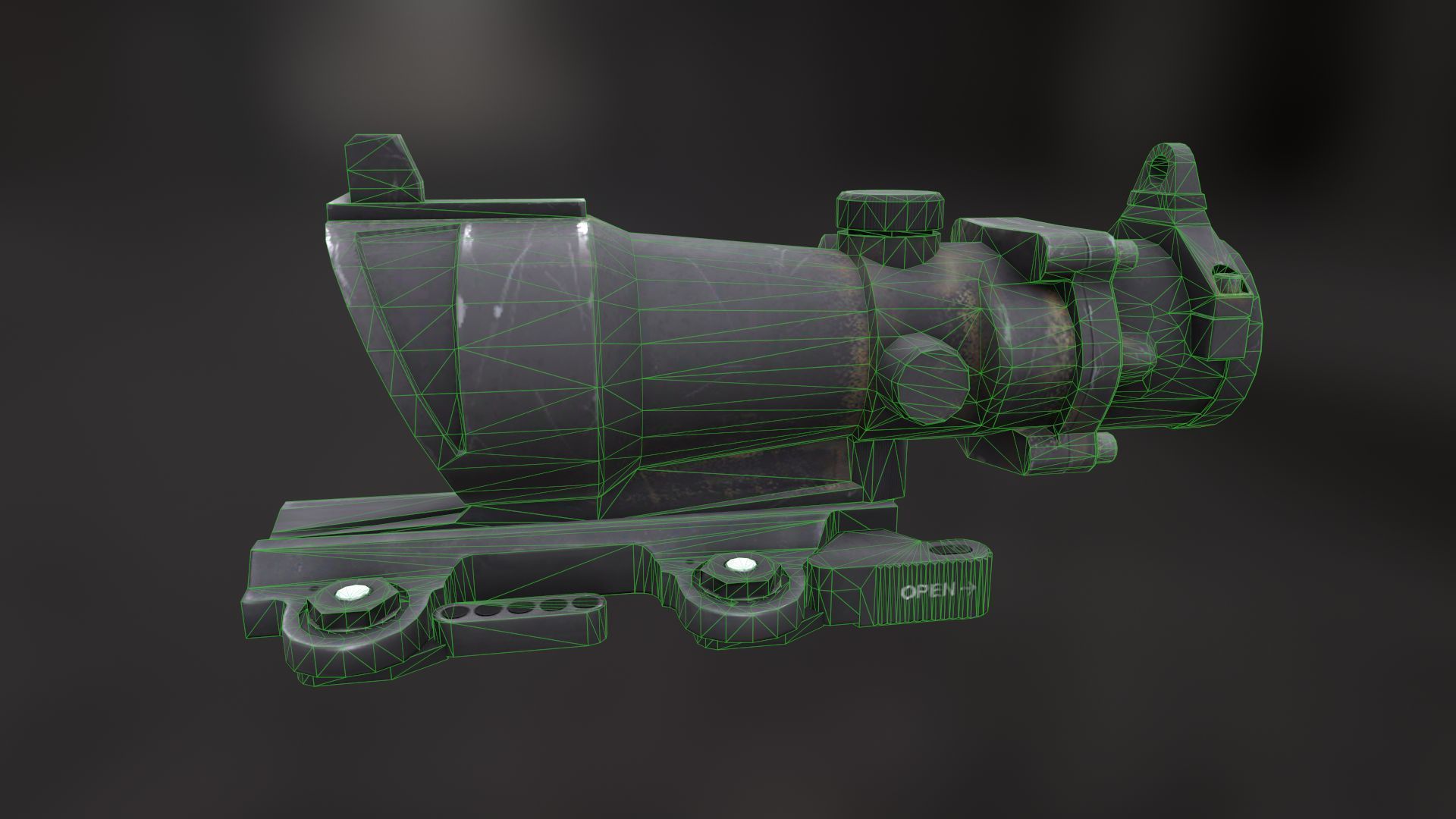 Rifle Scope ACOG Low-poly 3D model_4