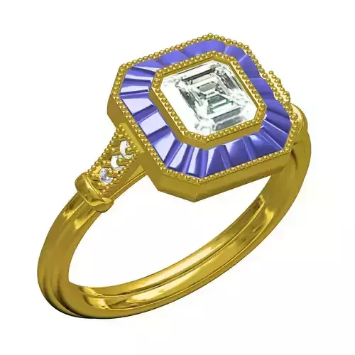 Emerald Cut Cathedral Engagement Ring