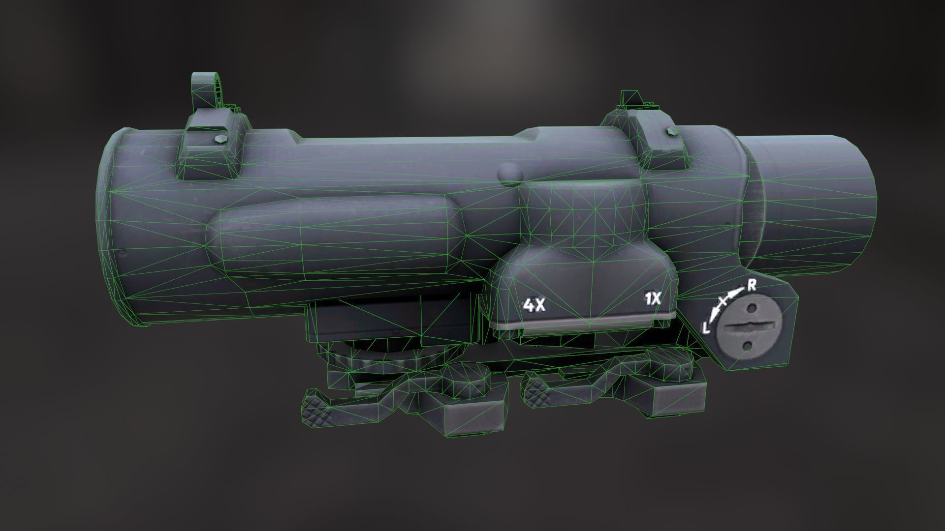 Rifle Scope ELCAN Specter Low-poly 3D model_4