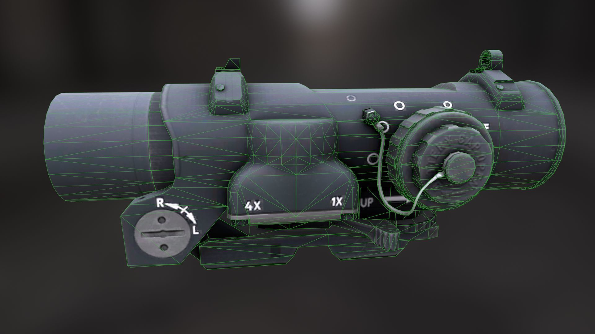 Rifle Scope ELCAN Specter Low-poly 3D model_5
