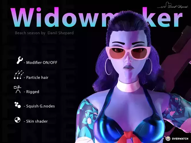Widowmaker - Beach season by Danil Shepard - Free 3D model 