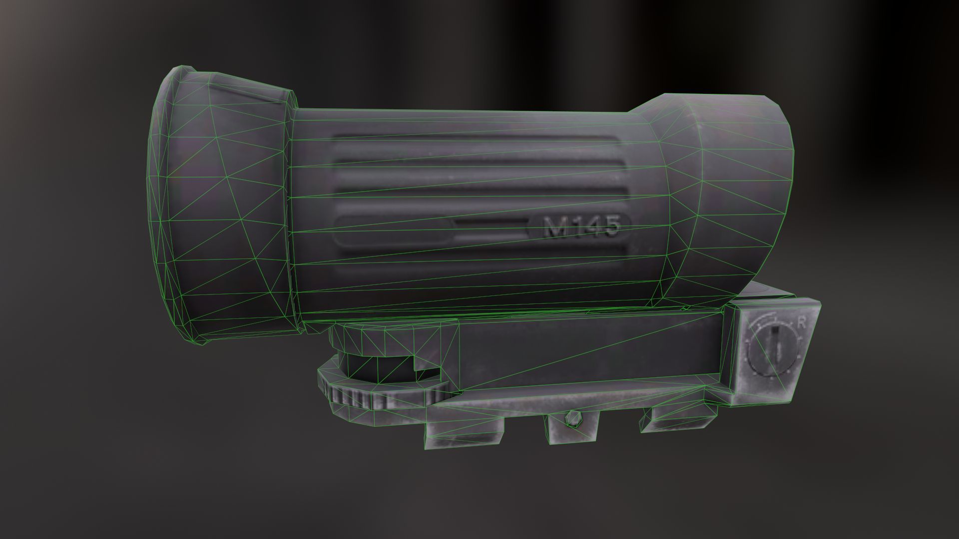 Rifle Scope Elcan M145 Low-poly 3D model_5
