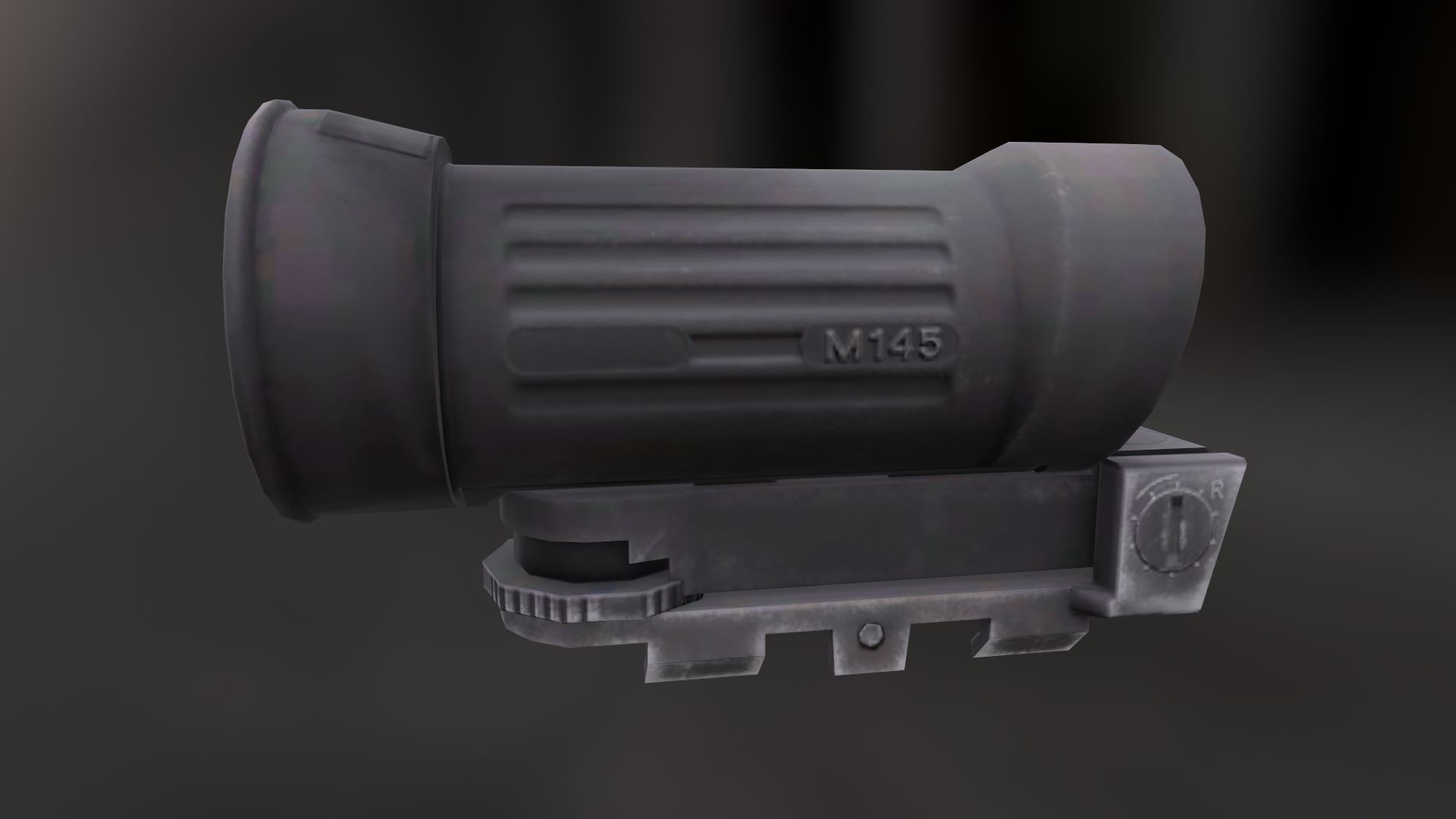 Rifle Scope Elcan M145 Low-poly 3D model_3