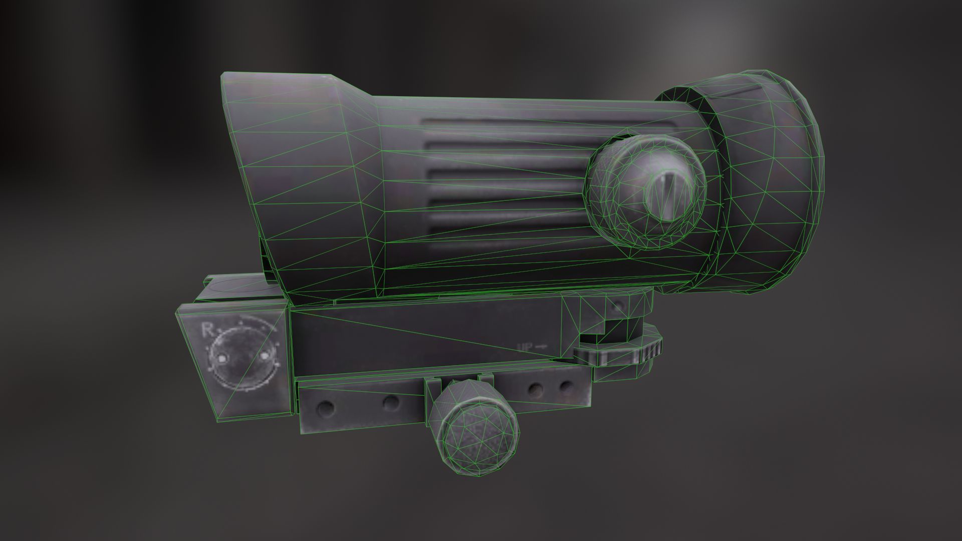 Rifle Scope Elcan M145 Low-poly 3D model_4