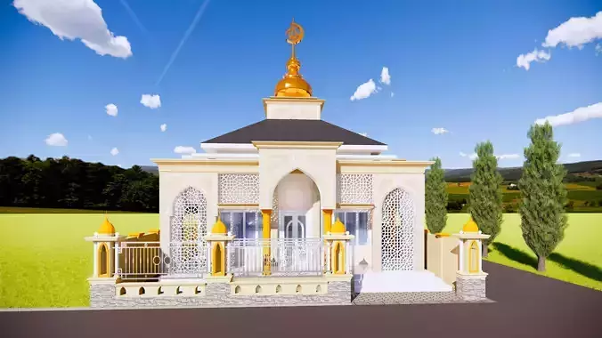 Islamic Mosque public room prayer building  3D model