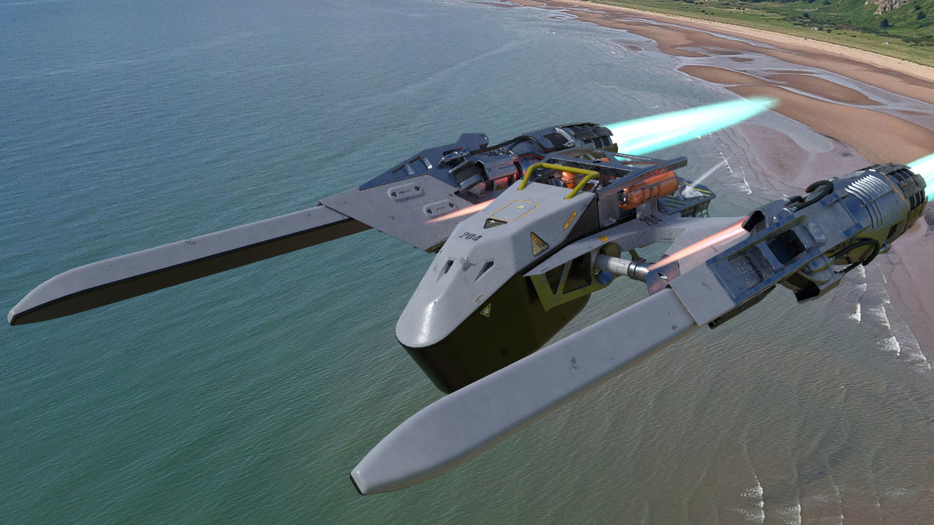 Fully rigged animated Space Fighter 3D model_2