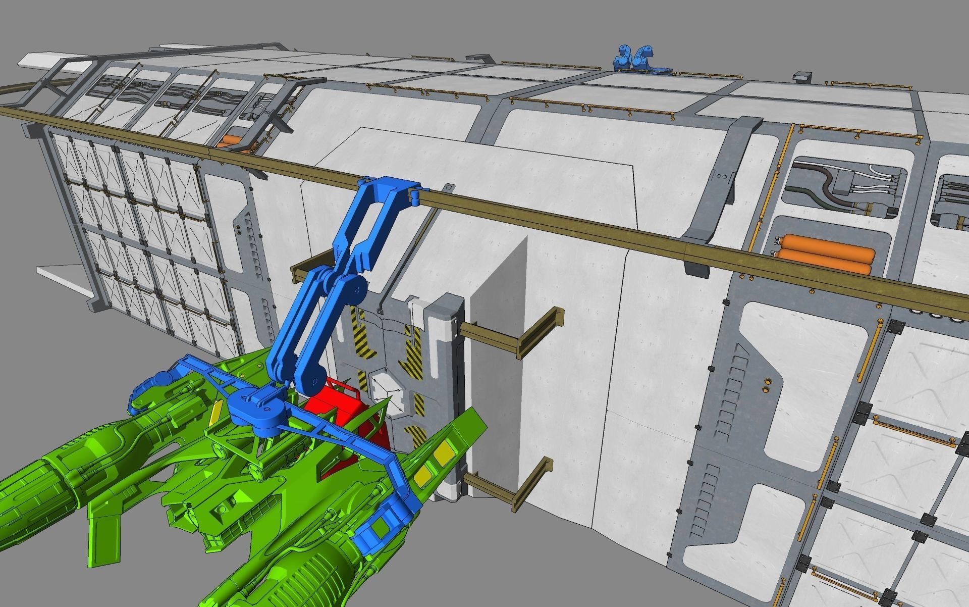 Fully rigged animated Space Fighter 3D model_22