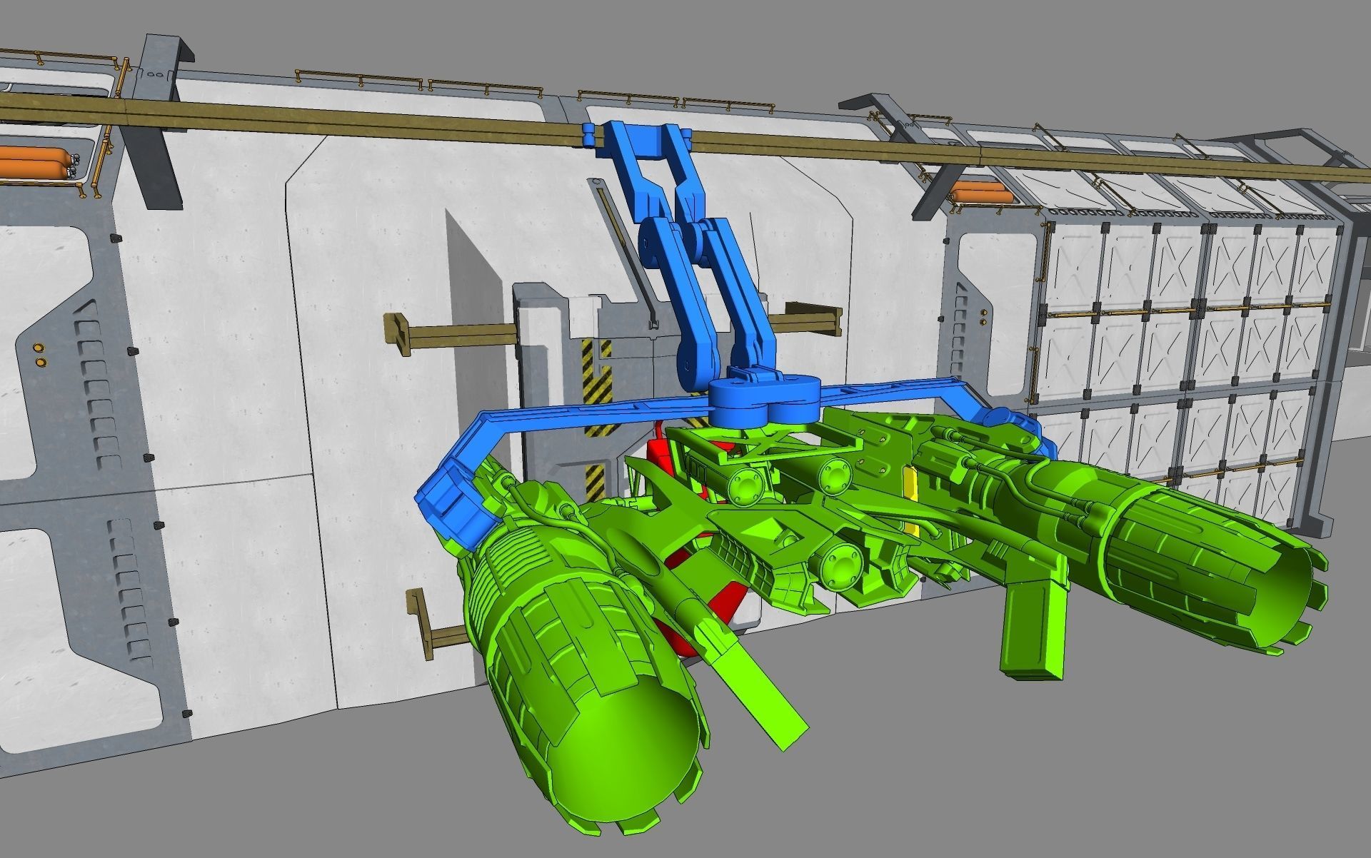 Fully rigged animated Space Fighter 3D model_24