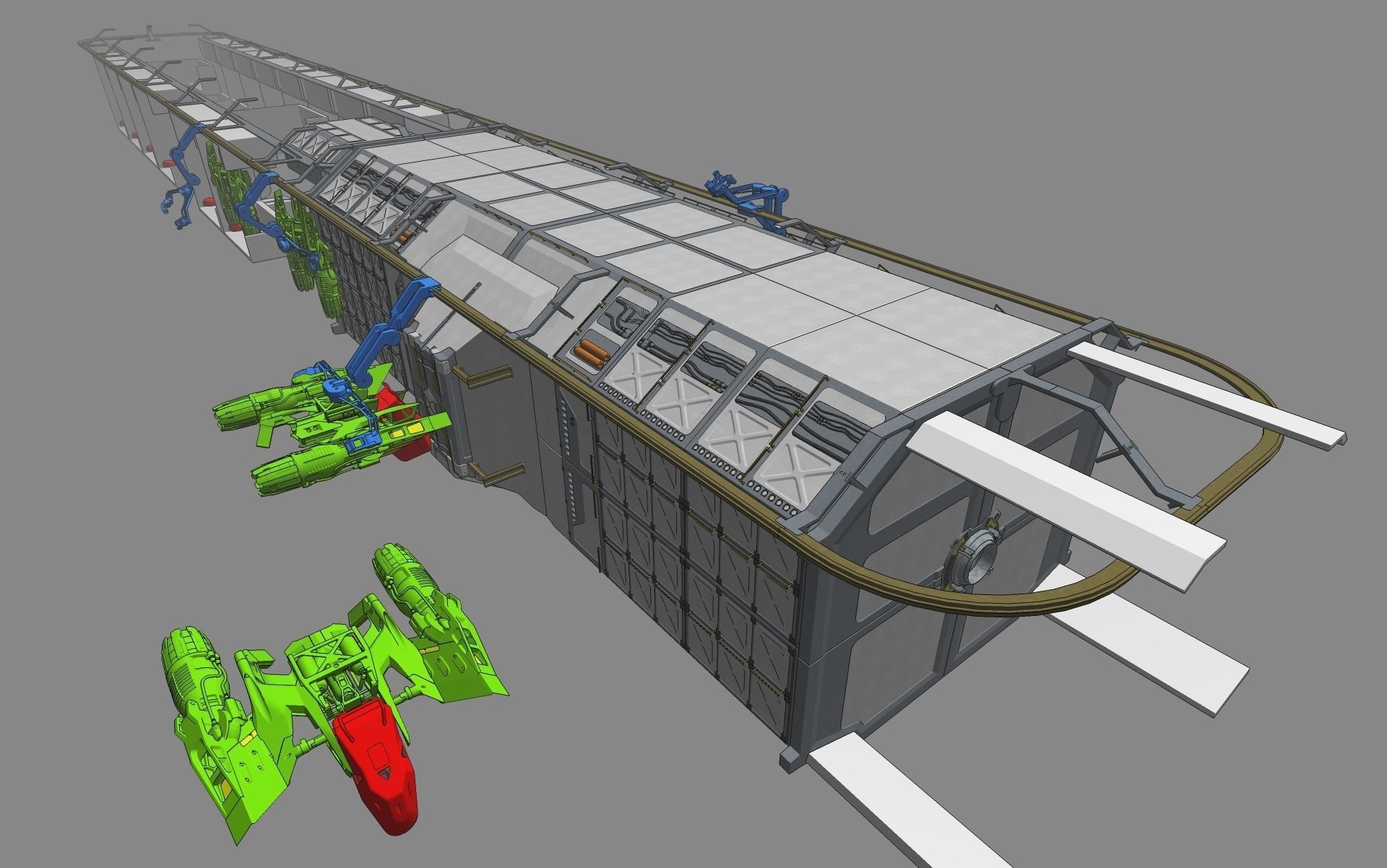 Fully rigged animated Space Fighter 3D model_28