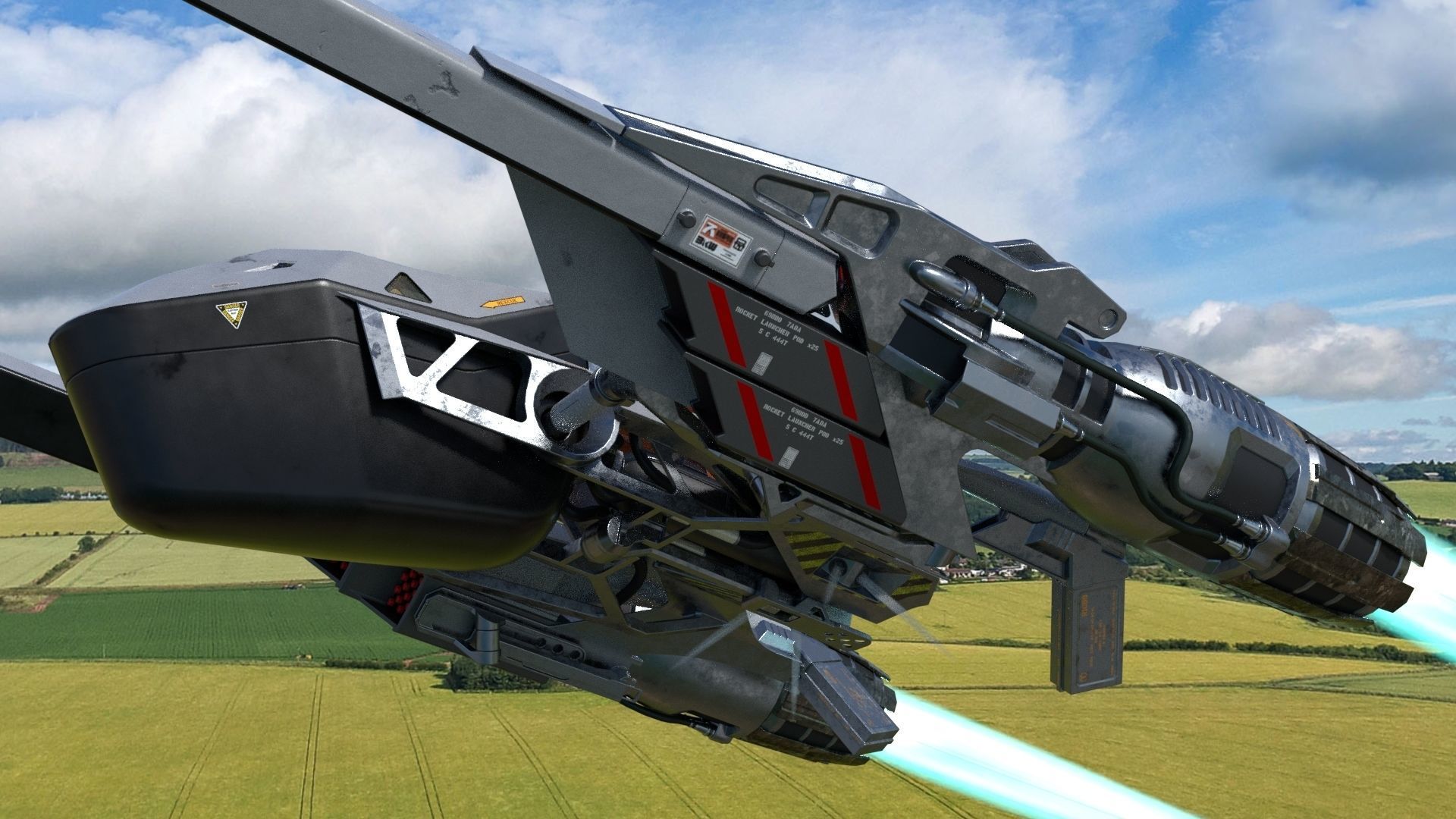 Fully rigged animated Space Fighter 3D model_4
