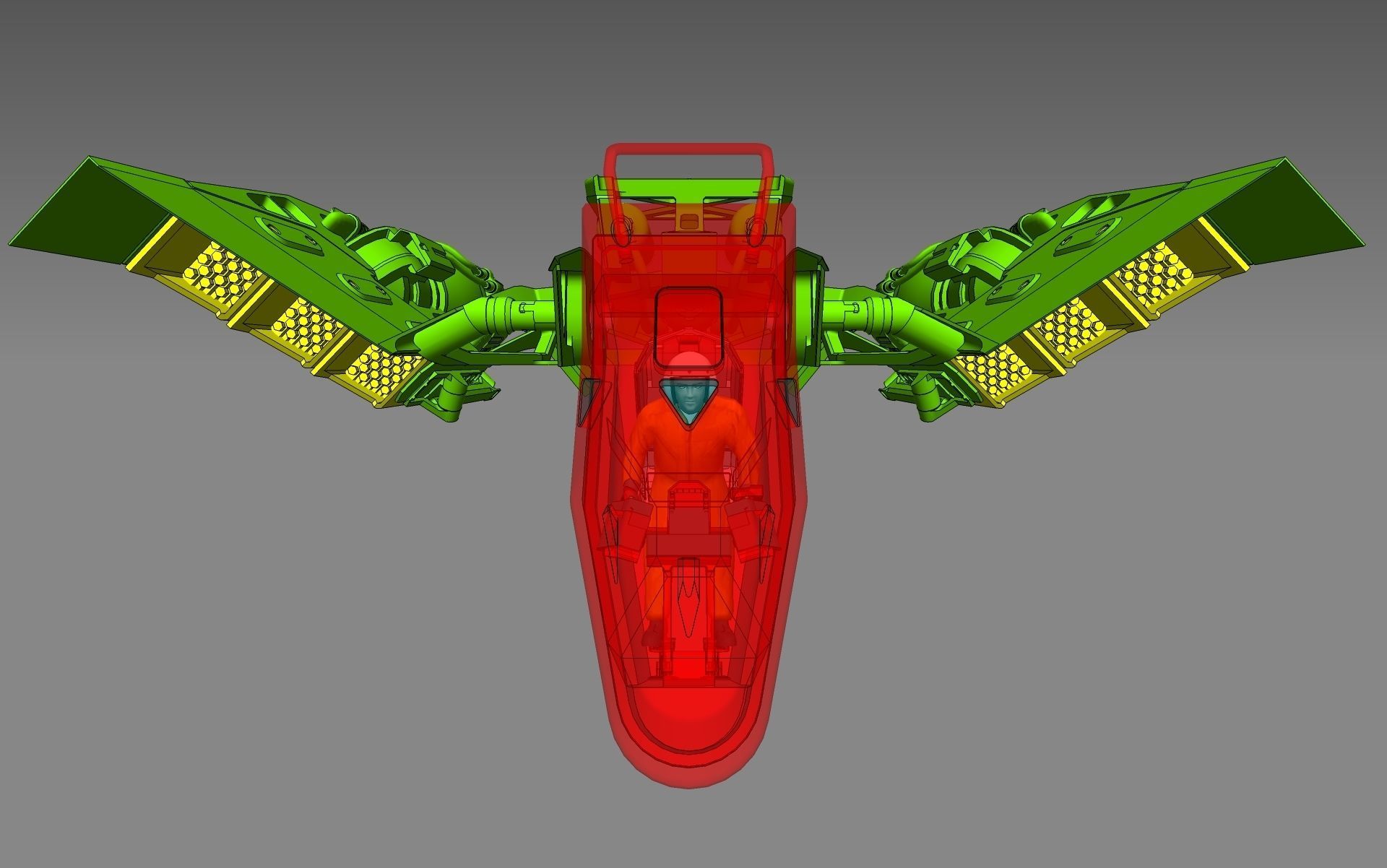 Fully rigged animated Space Fighter 3D model_19