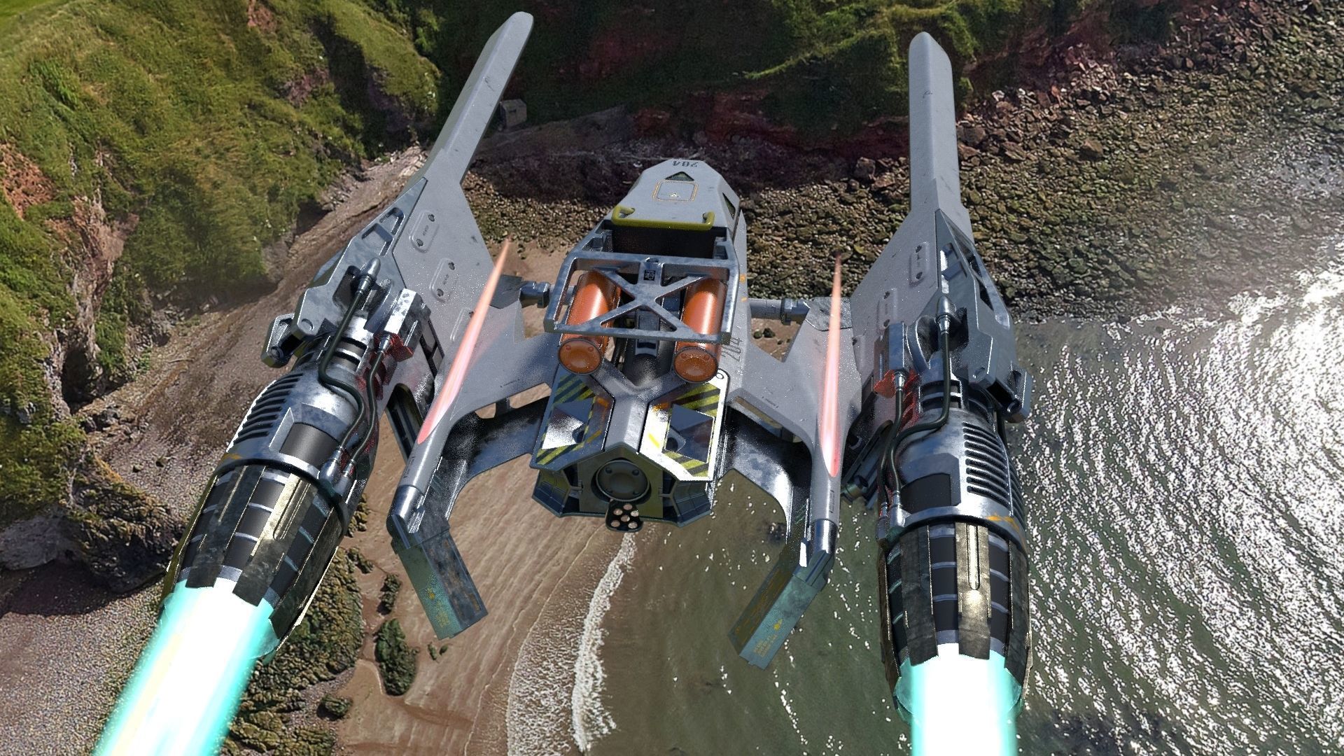 Fully rigged animated Space Fighter 3D model_3