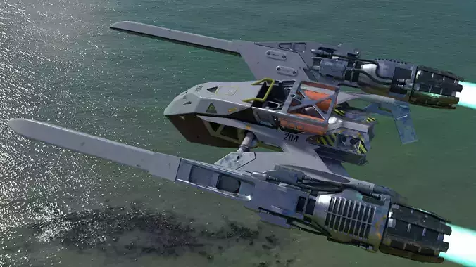 Fully rigged animated Space Fighter 3D model