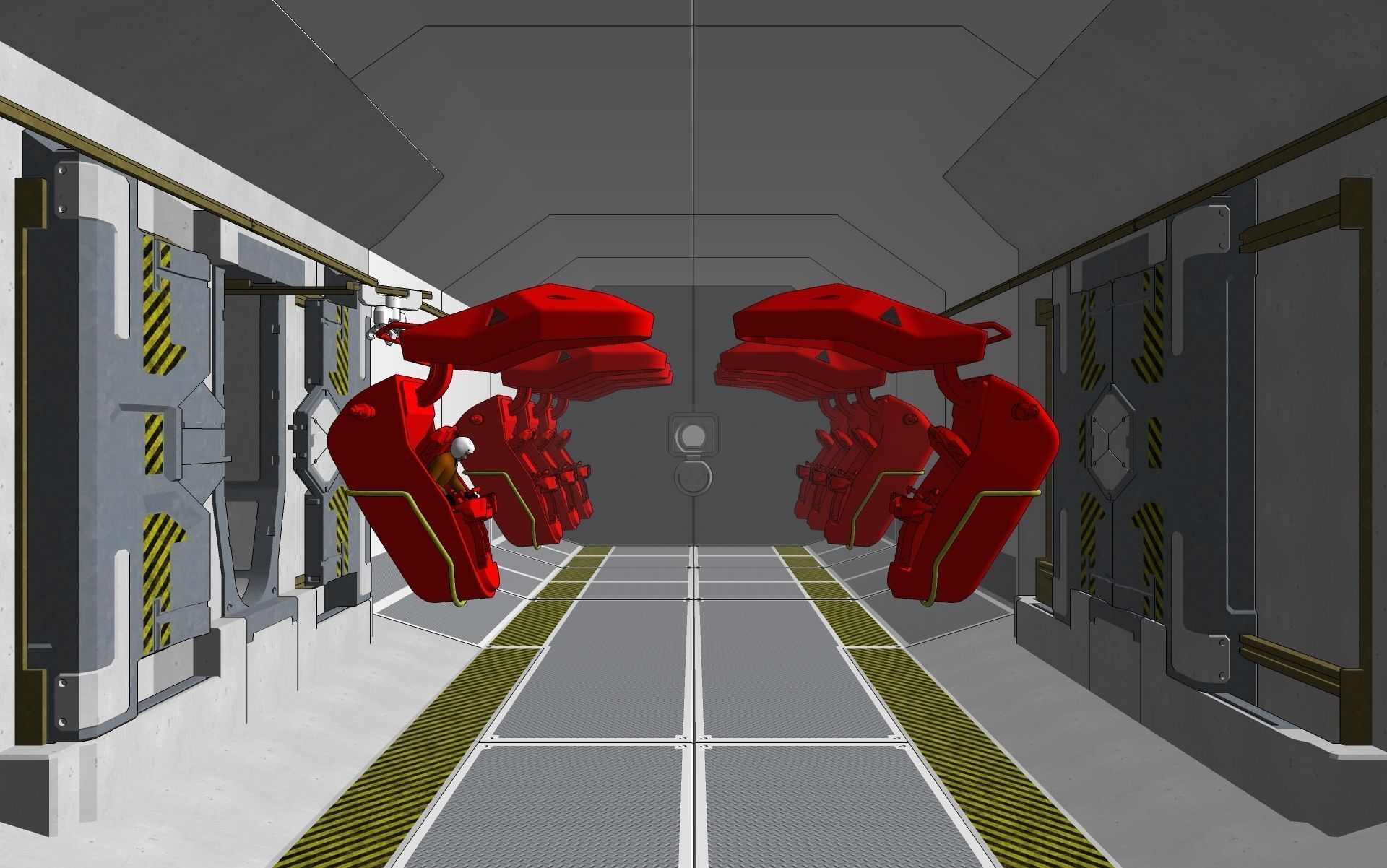 Fully rigged animated Space Fighter 3D model_17