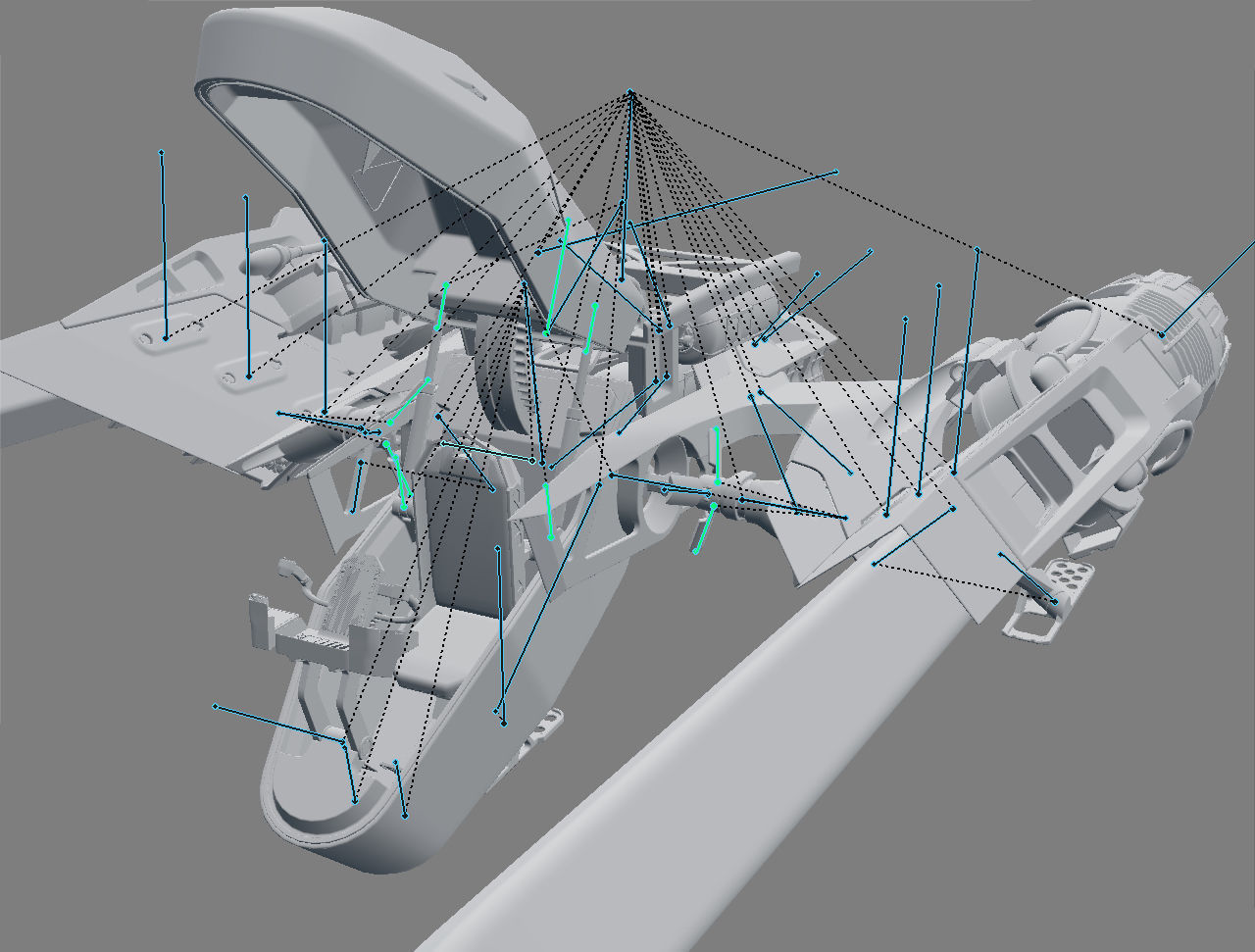 Fully rigged animated Space Fighter 3D model_16