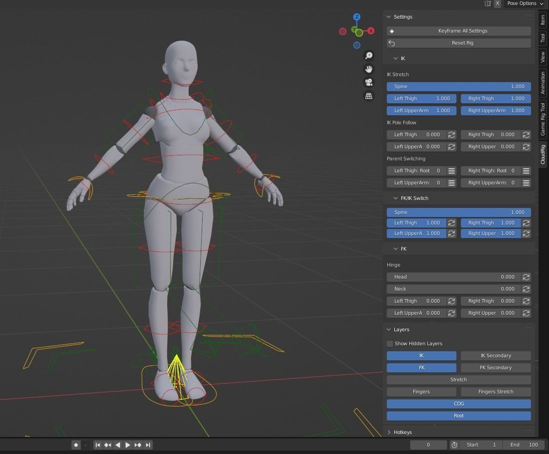 Body Animated Rig 3D model_3