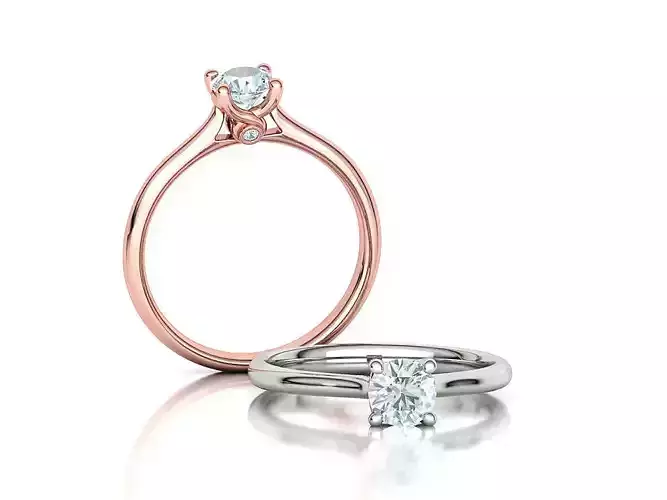 Lily 4 prong Engagement Ring 5mm stone  Half carat diamond  3D print model