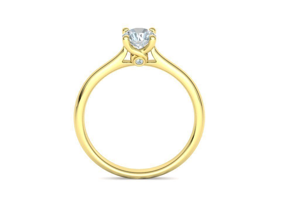 Lily 4 prong Engagement Ring 5mm stone  Half carat diamond  3D print model_18