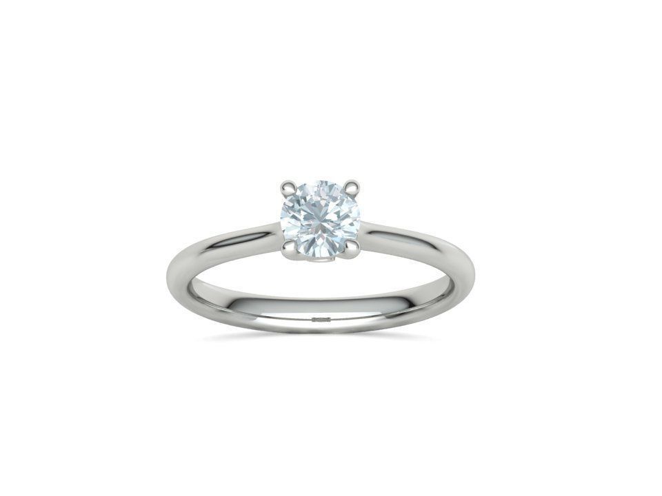 Lily 4 prong Engagement Ring 5mm stone  Half carat diamond  3D print model_16