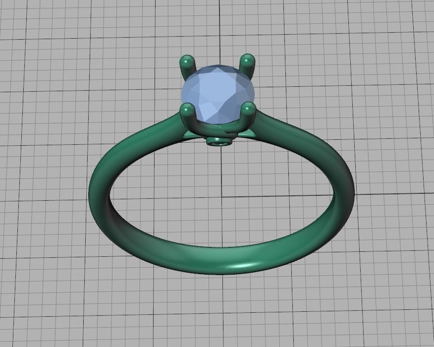 Lily 4 prong Engagement Ring 5mm stone  Half carat diamond  3D print model_32