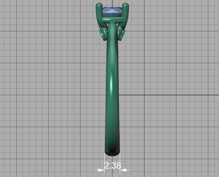 Lily 4 prong Engagement Ring 5mm stone  Half carat diamond  3D print model_36