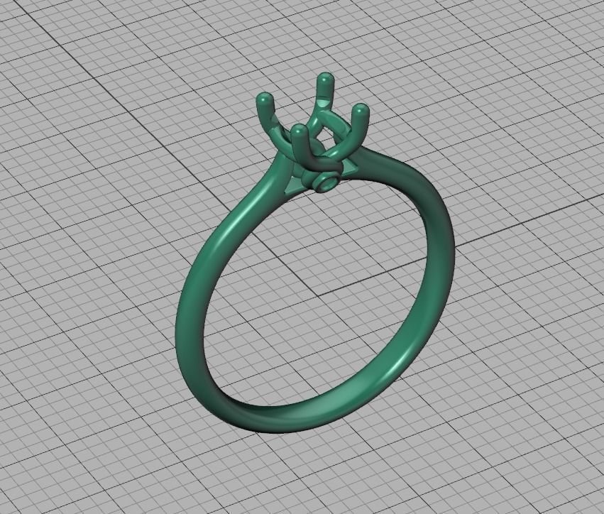 Lily 4 prong Engagement Ring 5mm stone  Half carat diamond  3D print model_11