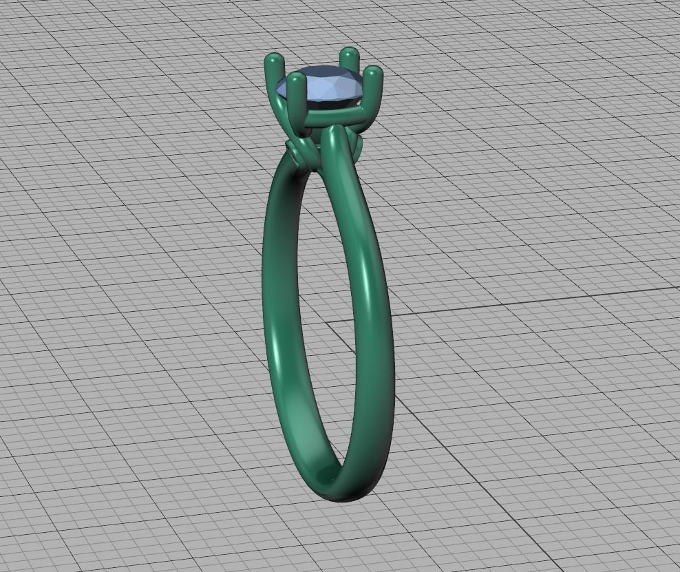 Lily 4 prong Engagement Ring 5mm stone  Half carat diamond  3D print model_34