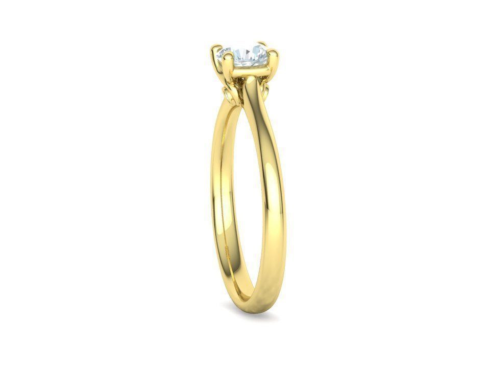 Lily 4 prong Engagement Ring 5mm stone  Half carat diamond  3D print model_24