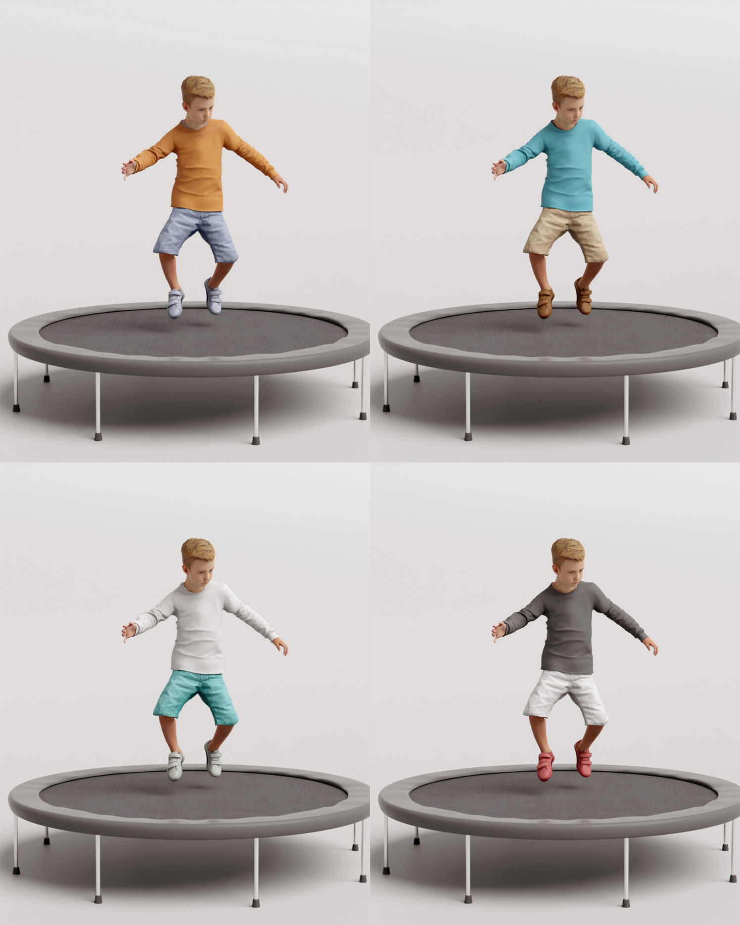 Humano 20-Collection 10 KIDS- PLAYING - 20x 3D models  3D model_62