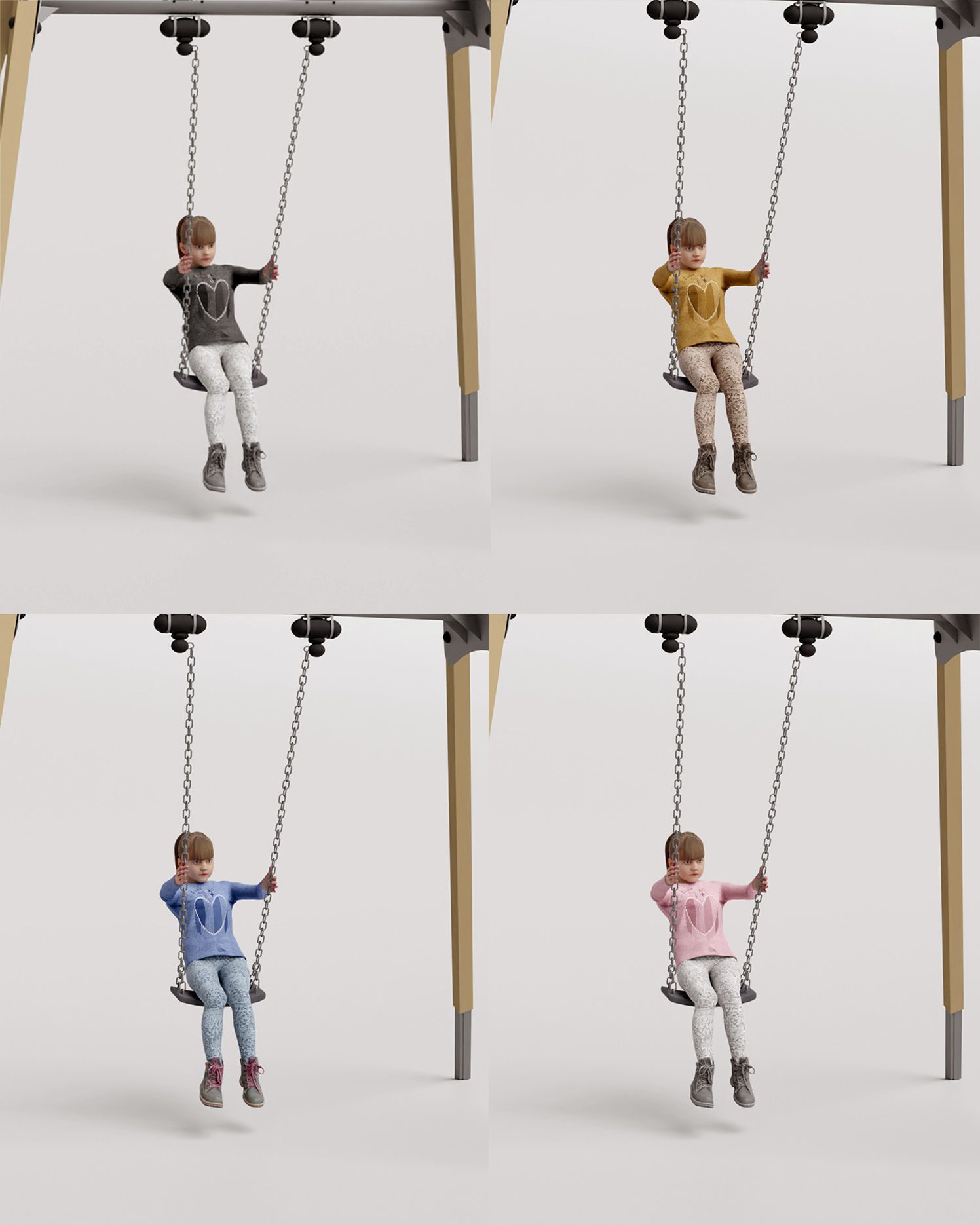 Humano 20-Collection 10 KIDS- PLAYING - 20x 3D models  3D model_76