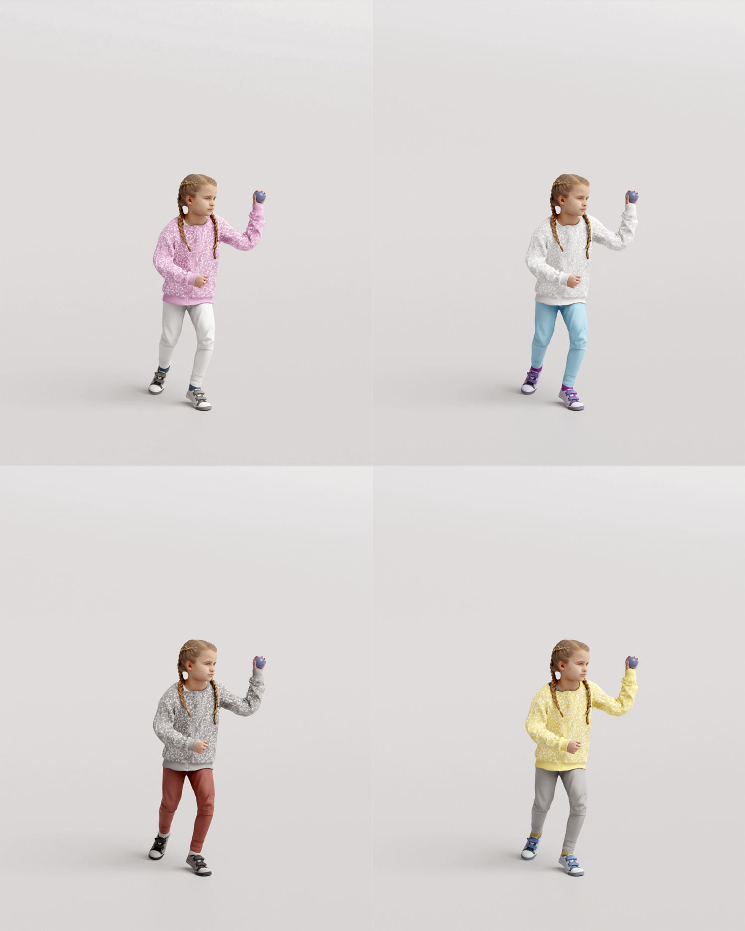 Humano 20-Collection 10 KIDS- PLAYING - 20x 3D models  3D model_60