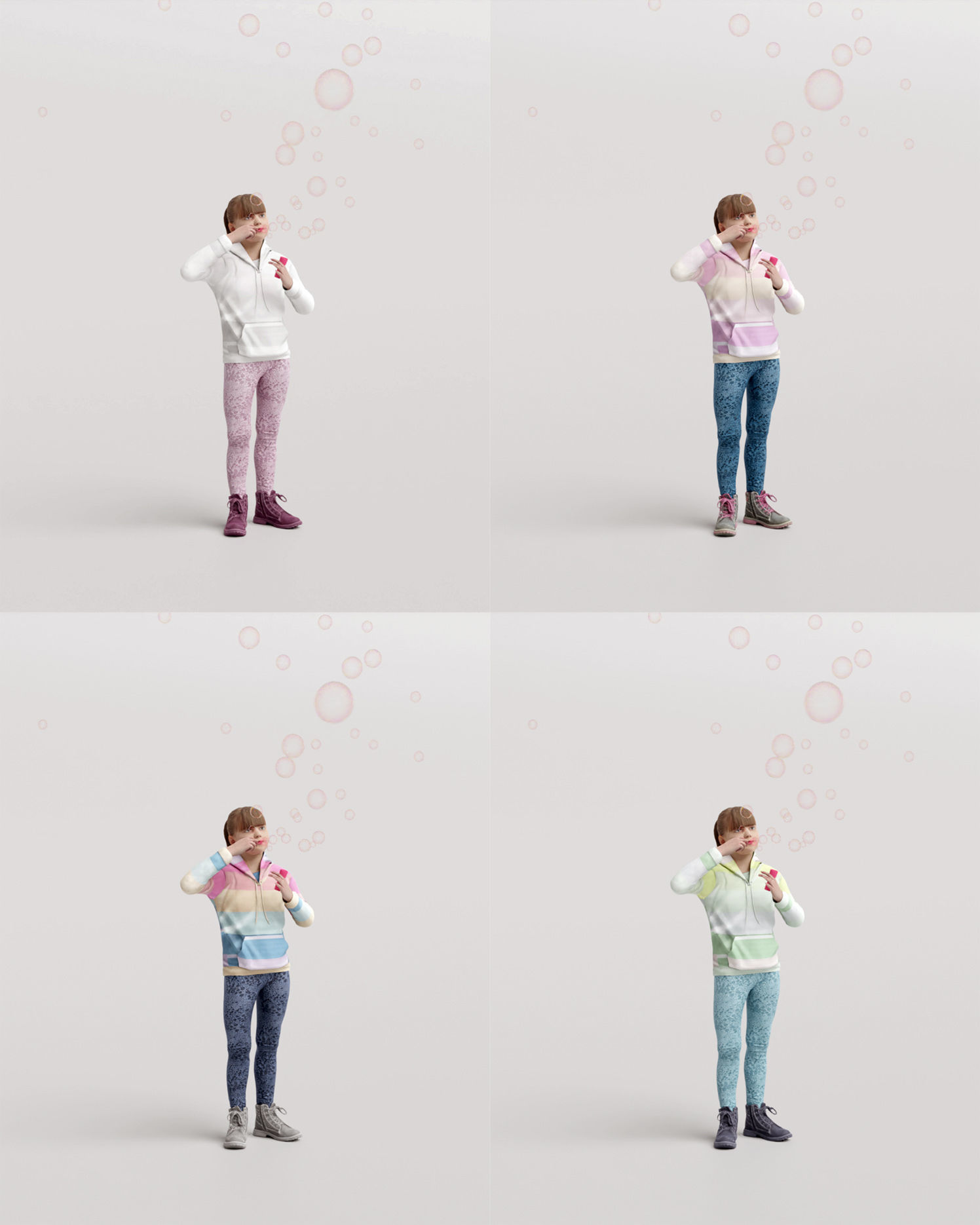 Humano 20-Collection 10 KIDS- PLAYING - 20x 3D models  3D model_58