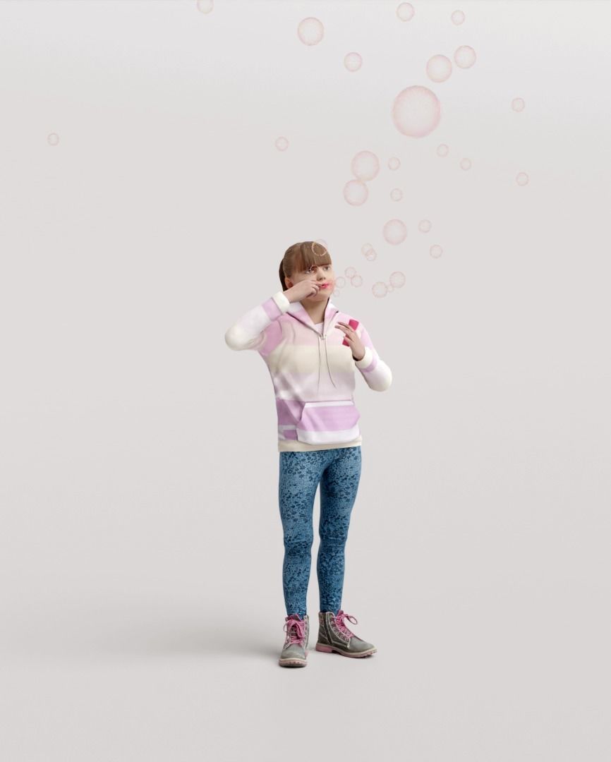 Humano 20-Collection 10 KIDS- PLAYING - 20x 3D models  3D model_42