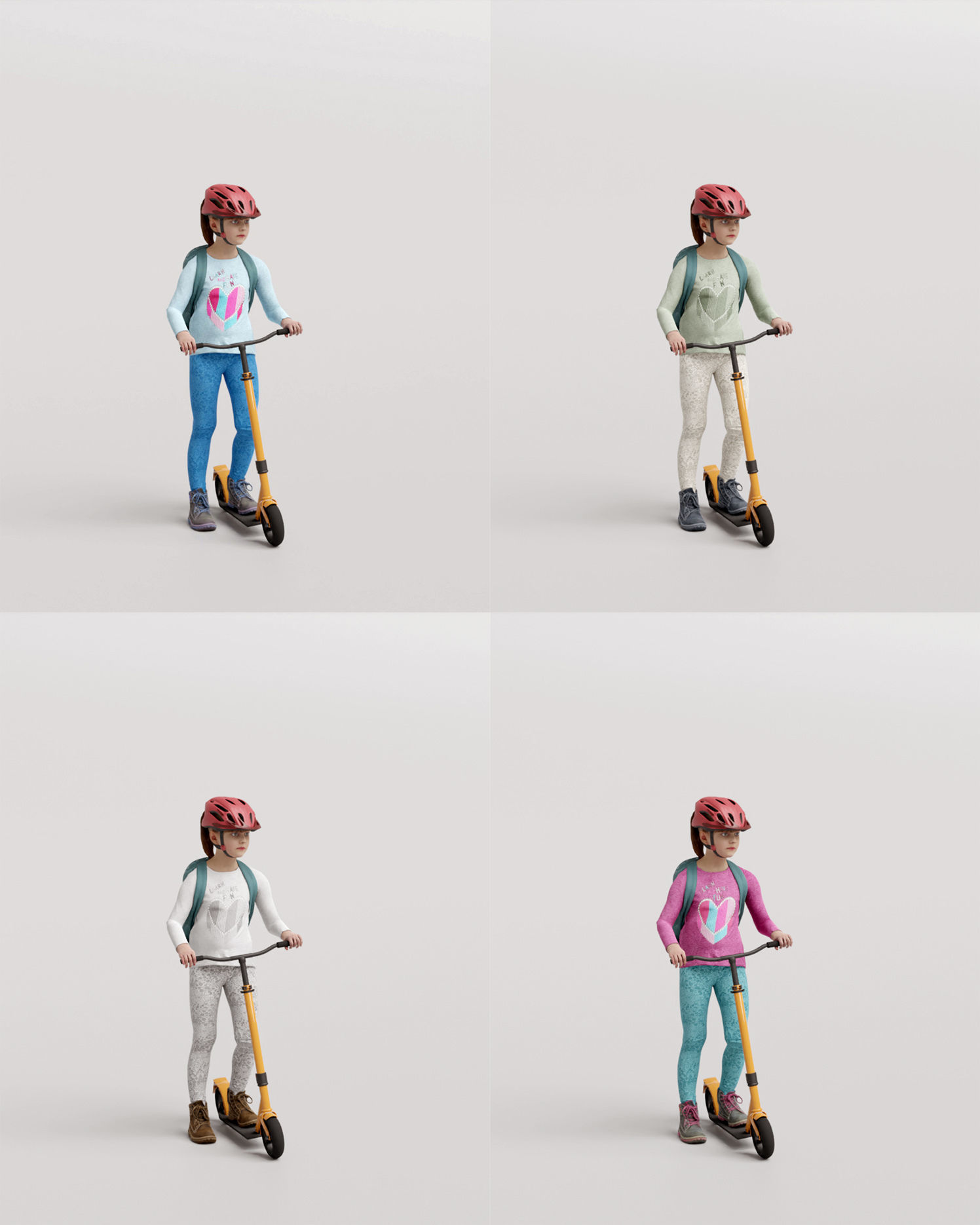 Humano 20-Collection 10 KIDS- PLAYING - 20x 3D models  3D model_70