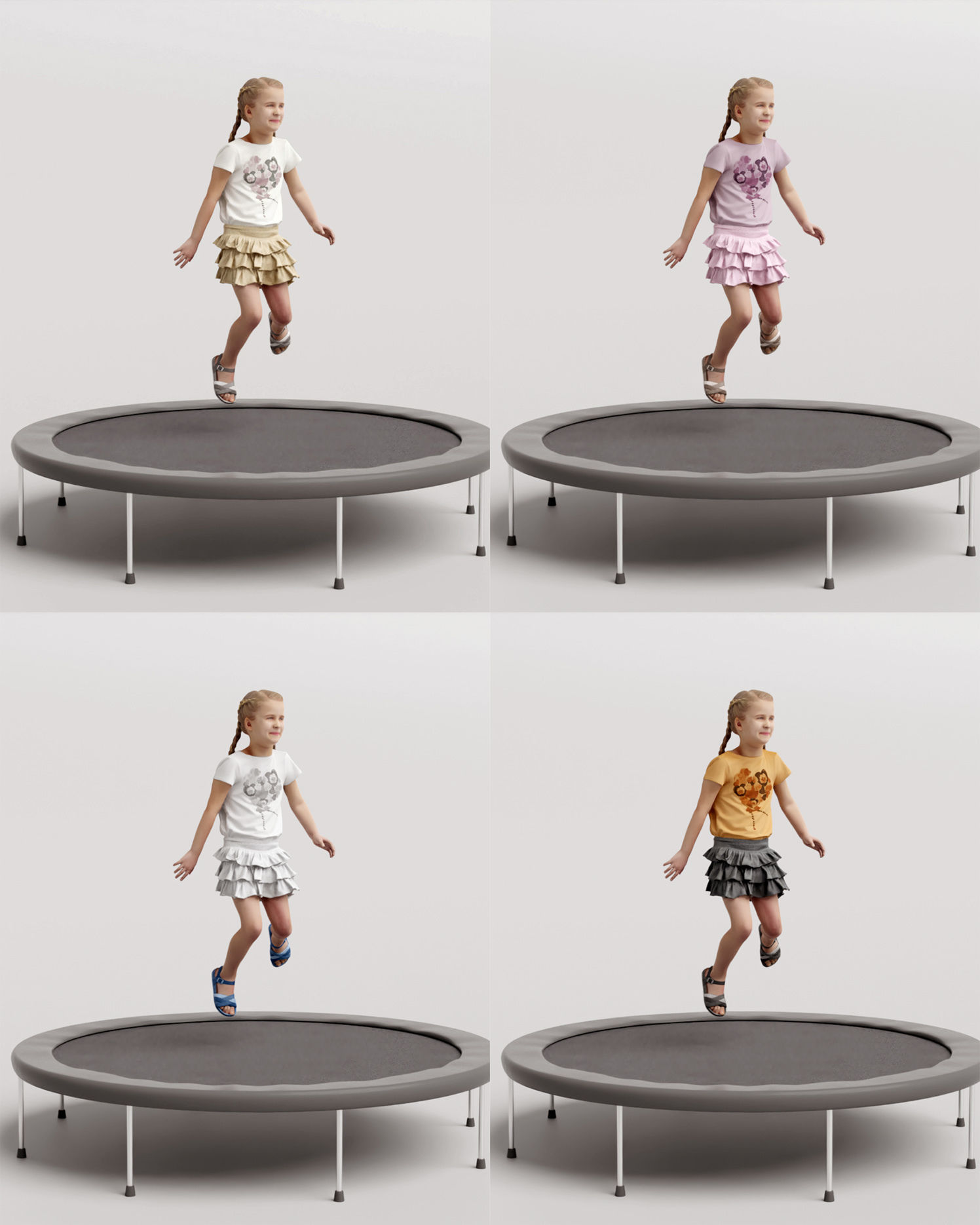 Humano 20-Collection 10 KIDS- PLAYING - 20x 3D models  3D model_66