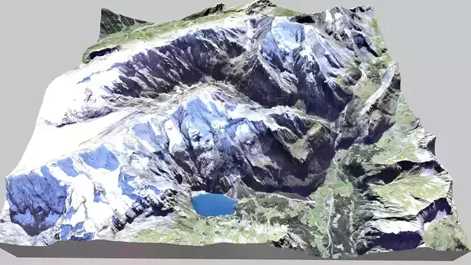 Mountain landscape Doldenhorn Rinderhor Switzerland 3D model